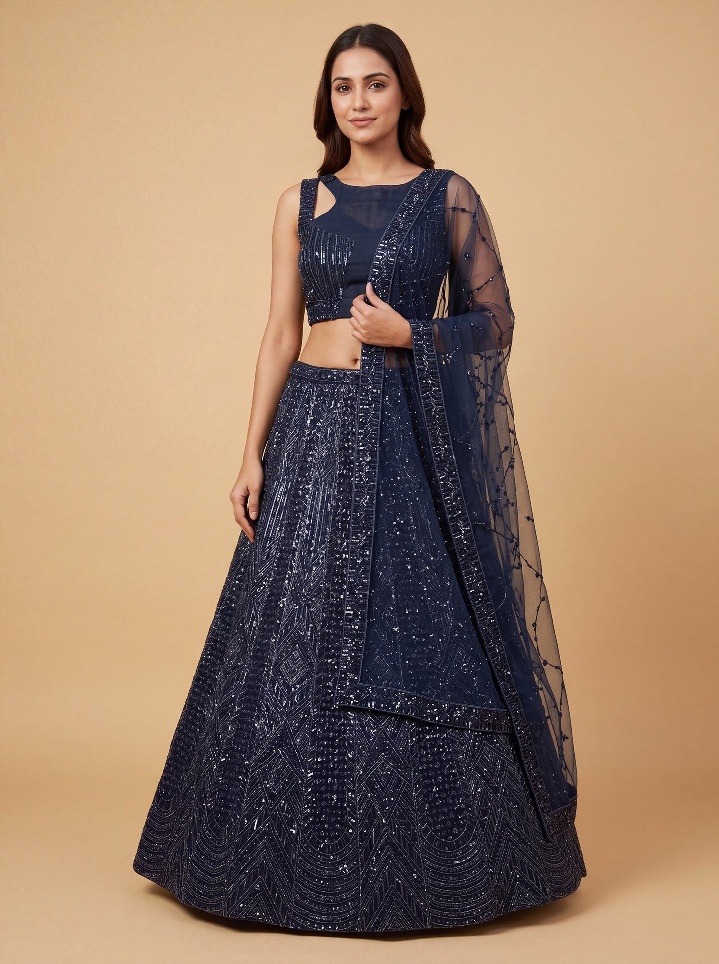 Blue Contemporary Lehenga