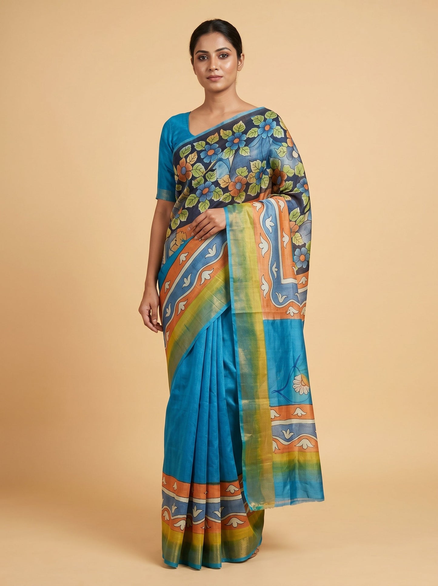 Blue Contemporary Printed Saree