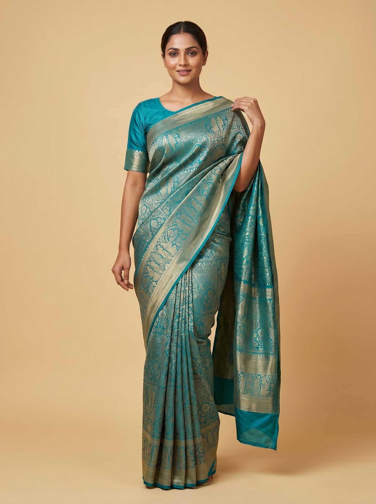 Blue Cool Flow Handloom Saree