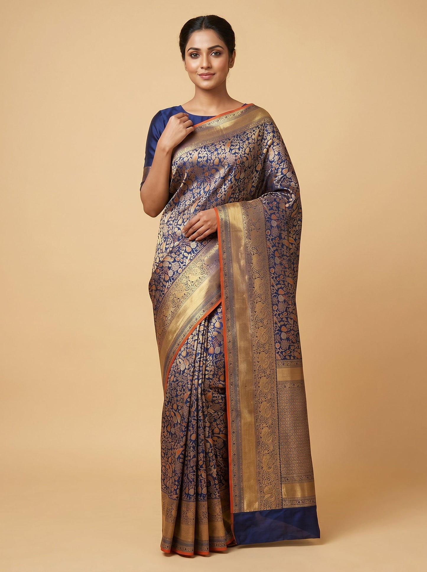 Blue Cool Harmony Handloom Saree