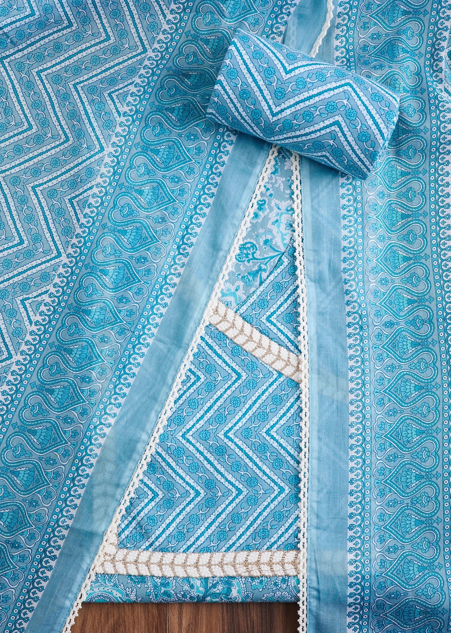 Blue Cotton Suit Set