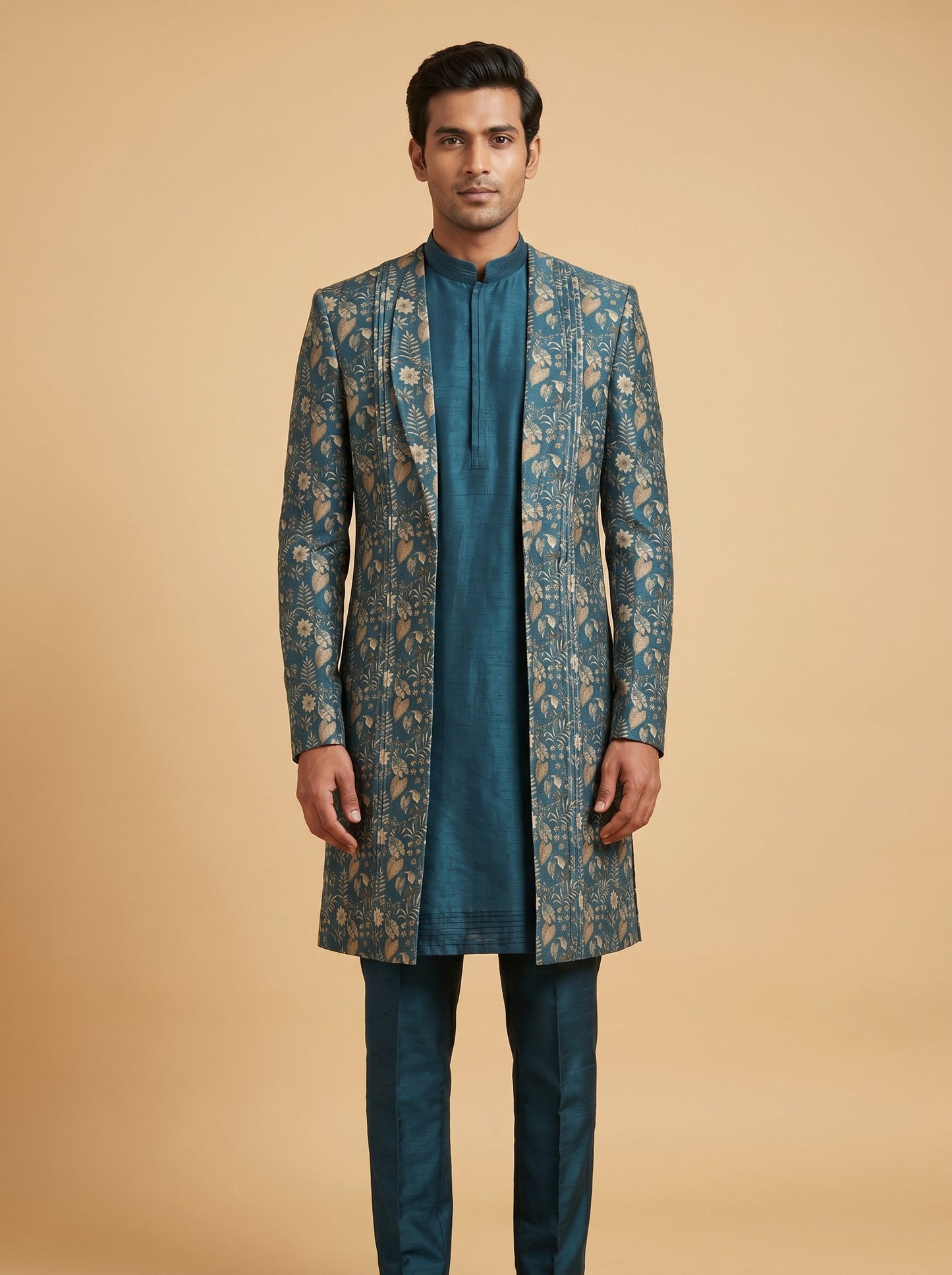 Blue Jacket Kurta Set