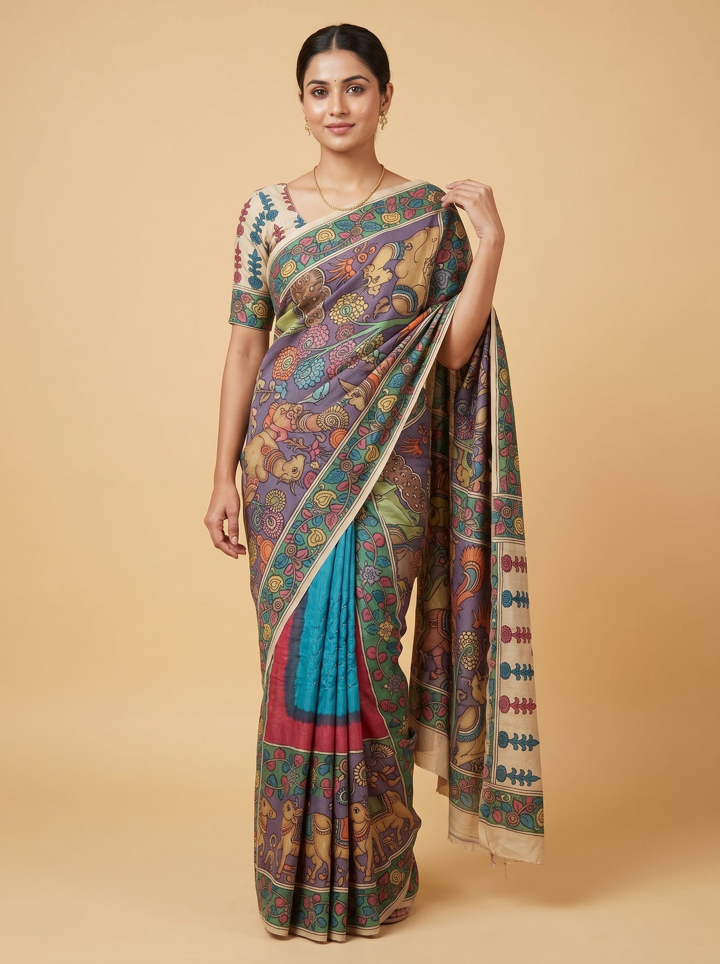 Blue Tie-Dye Bandhani Saree