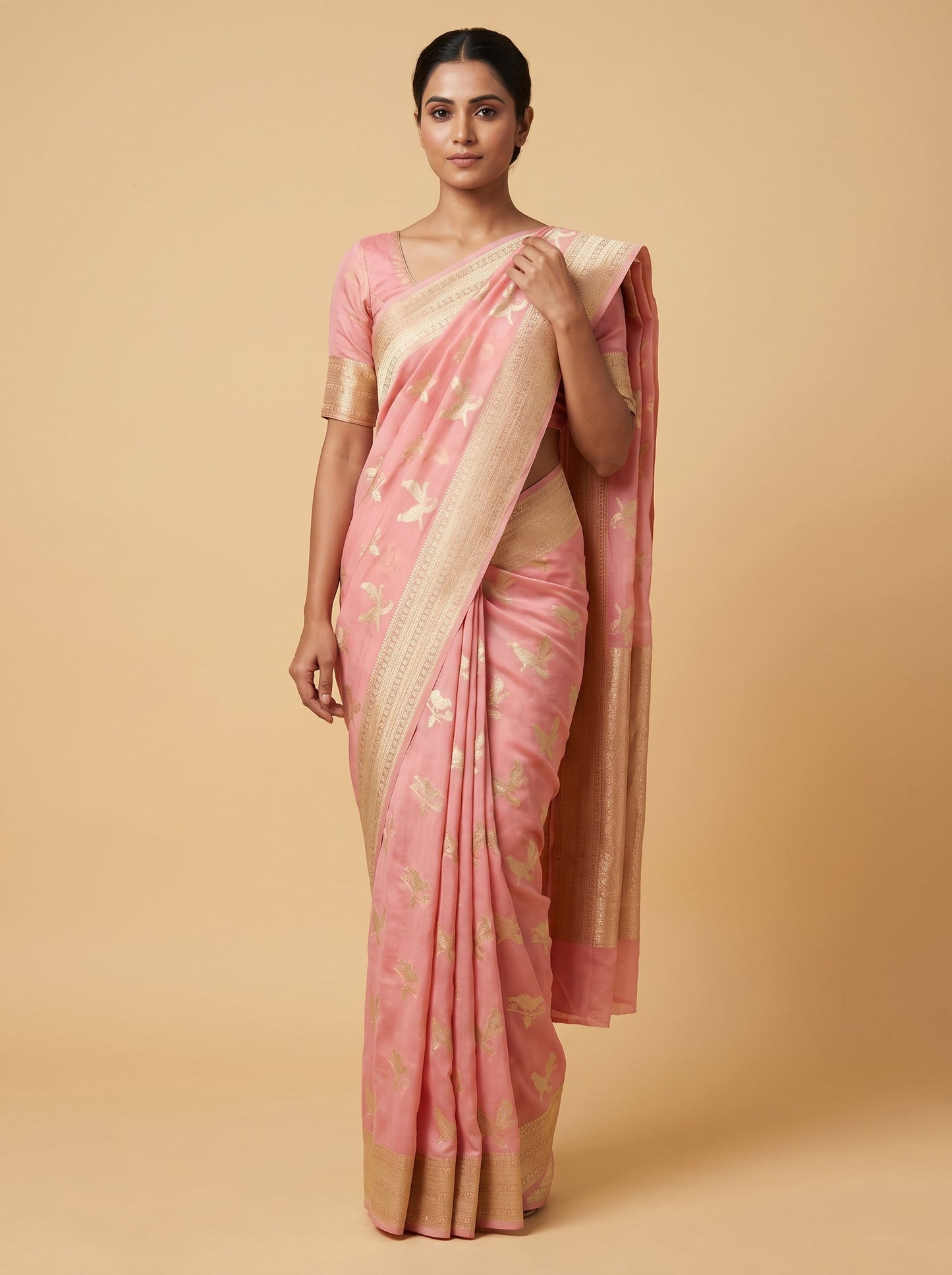 Blush Pink Finish Saree