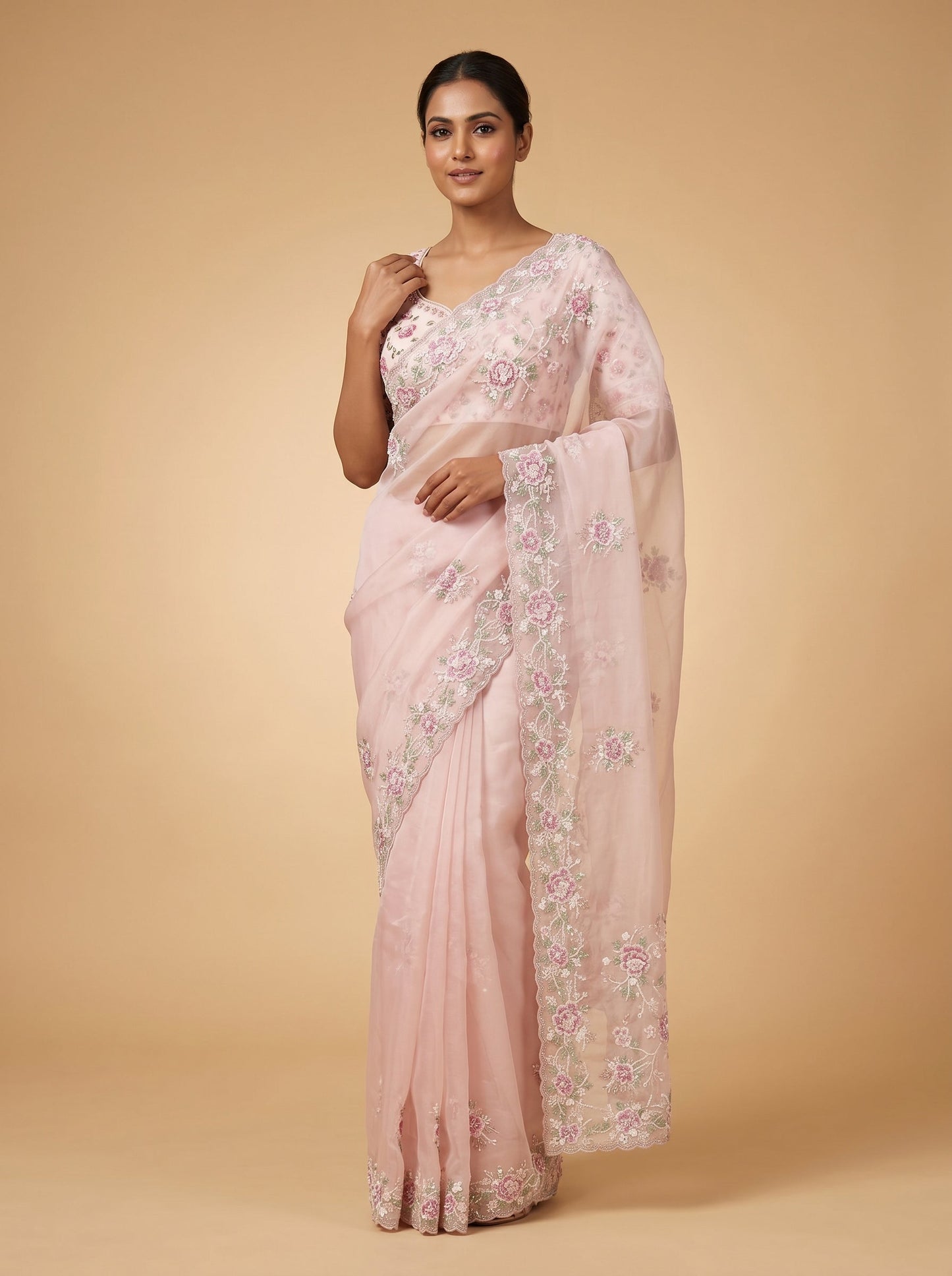 Blush Pink Glow Saree