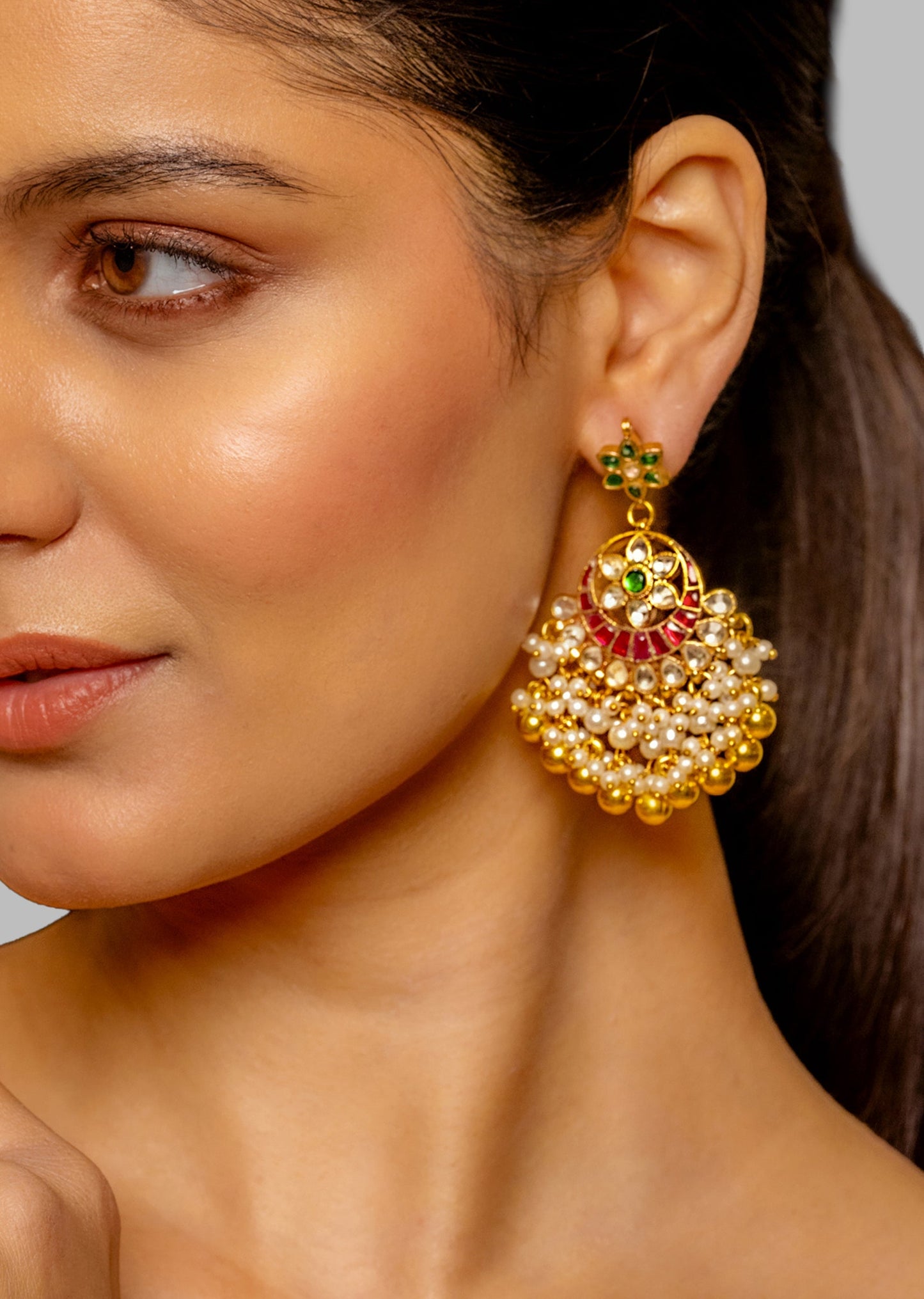 Bridal Kundan Drop Earrings