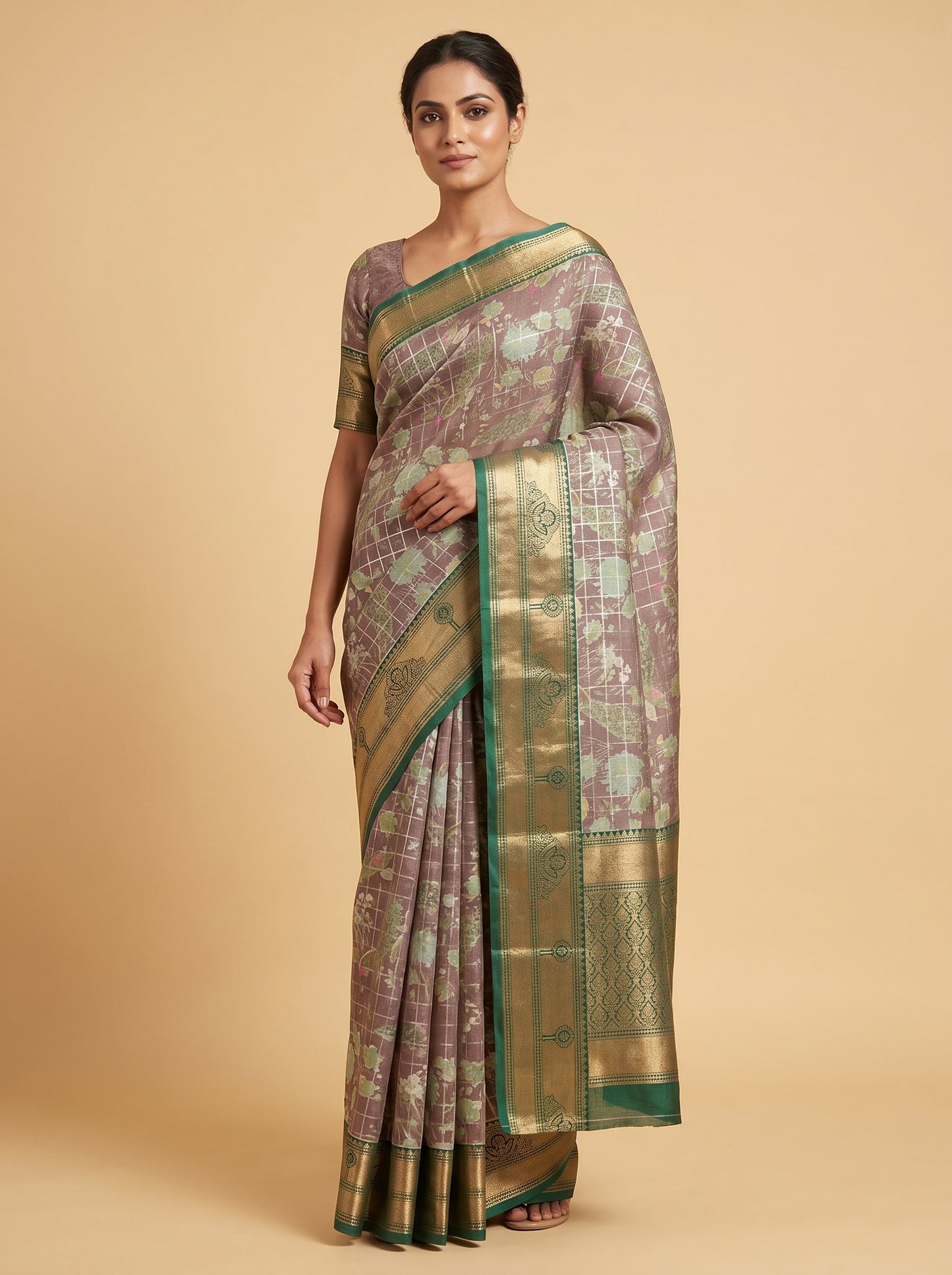 Brown Mocha Texture Handloom Saree