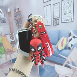 Marvel Deadpool Superhero Keychain | Model B | 3D Lanyard Keychain With Charms | Silicone |