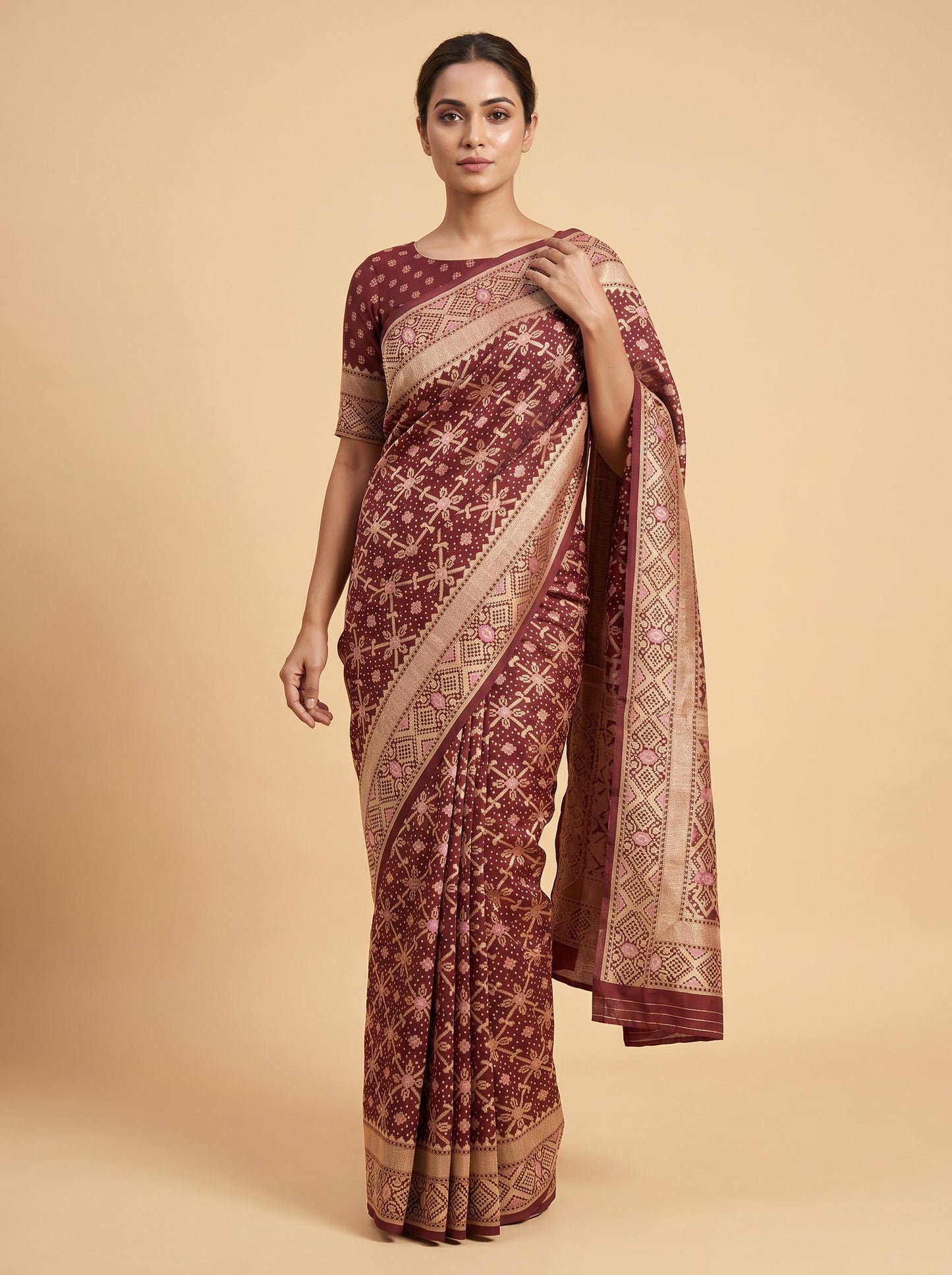 Chestnut Brown Handloom Saree