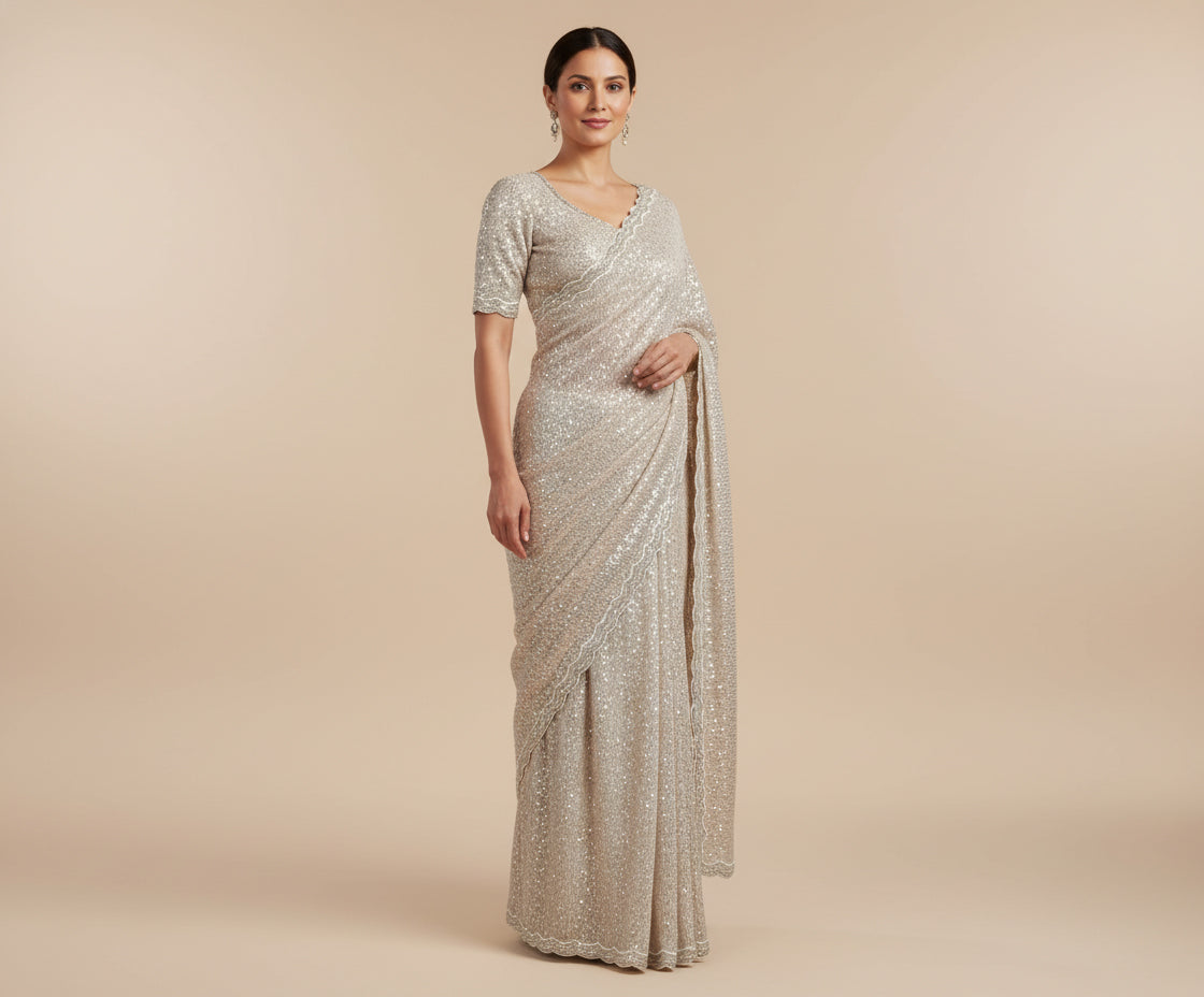 Chikku Rustic Embroidered Saree