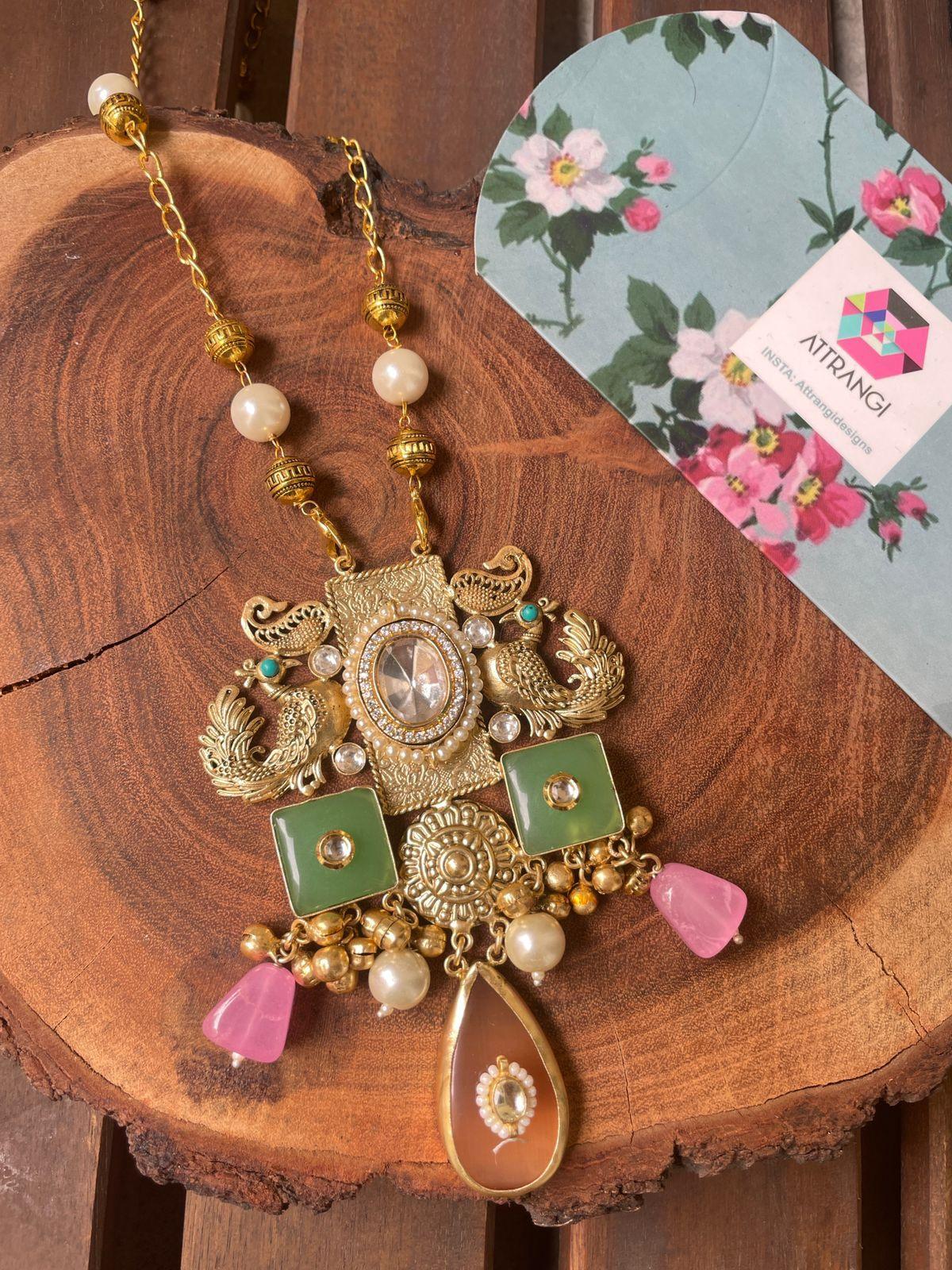 Chiranjeevi Long Indian Statement Necklace