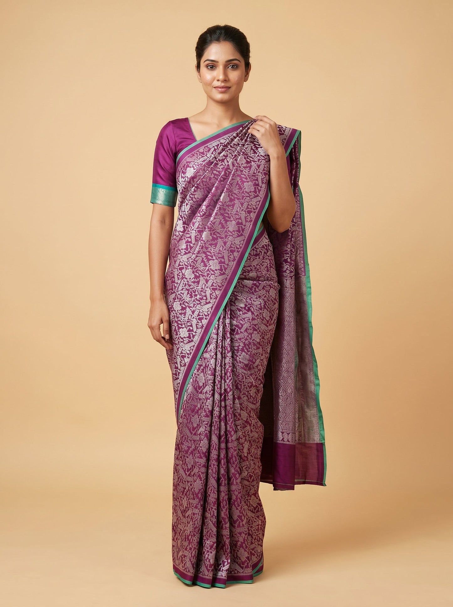 Claret Woven Saree