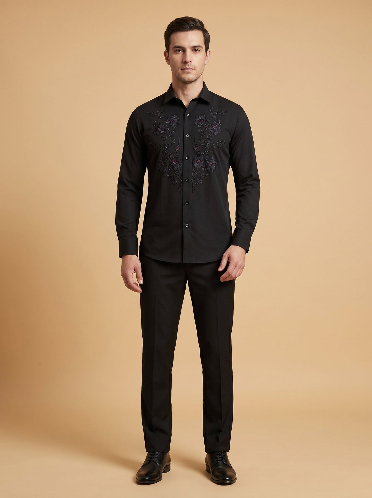 Classic Black Textured Shirt