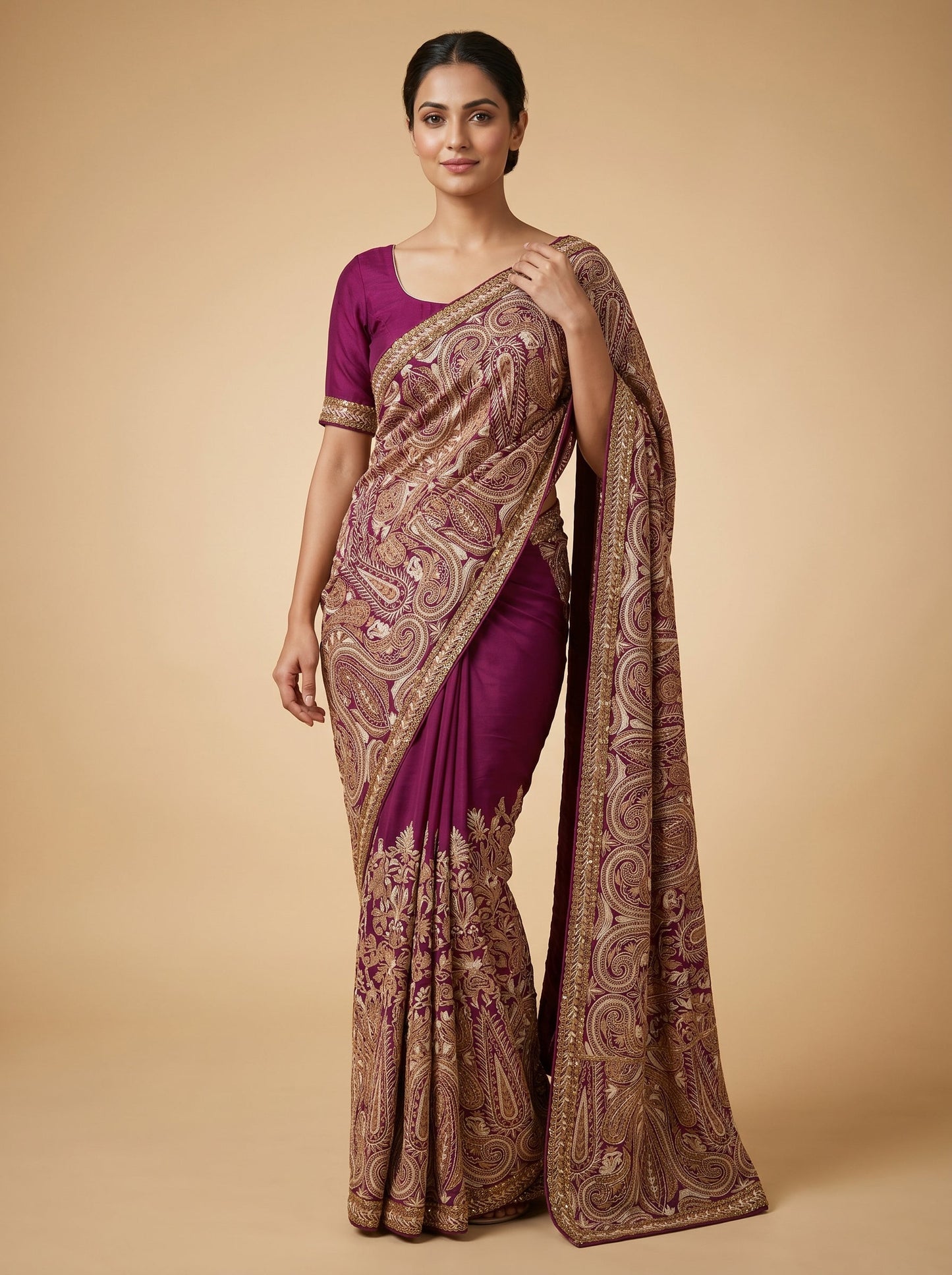 Classic Maroon Saree