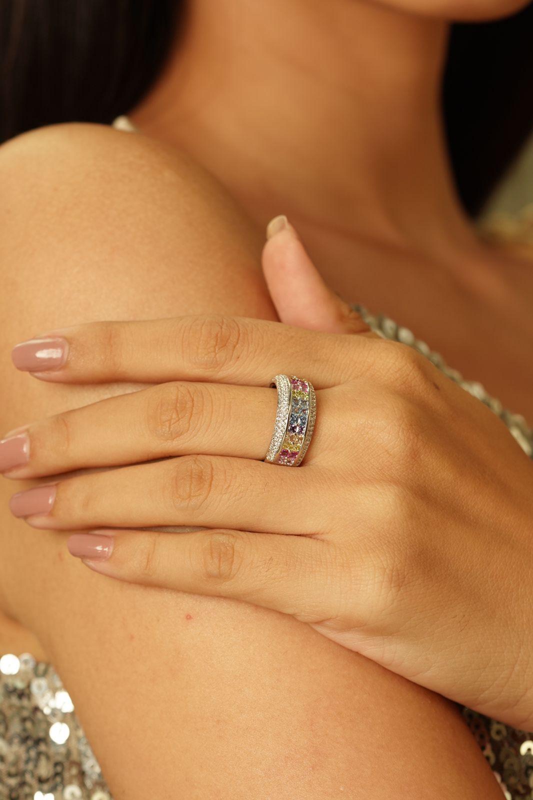 Classic Subtle Rainbow Ring