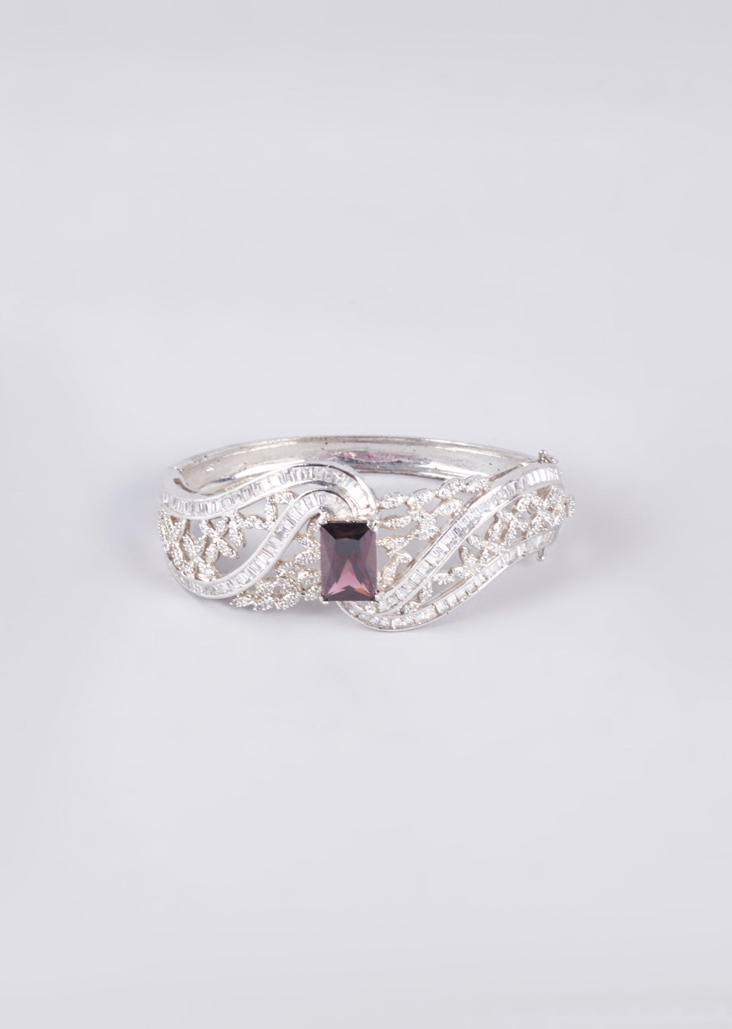 Classic White Finish Zircon Bangle