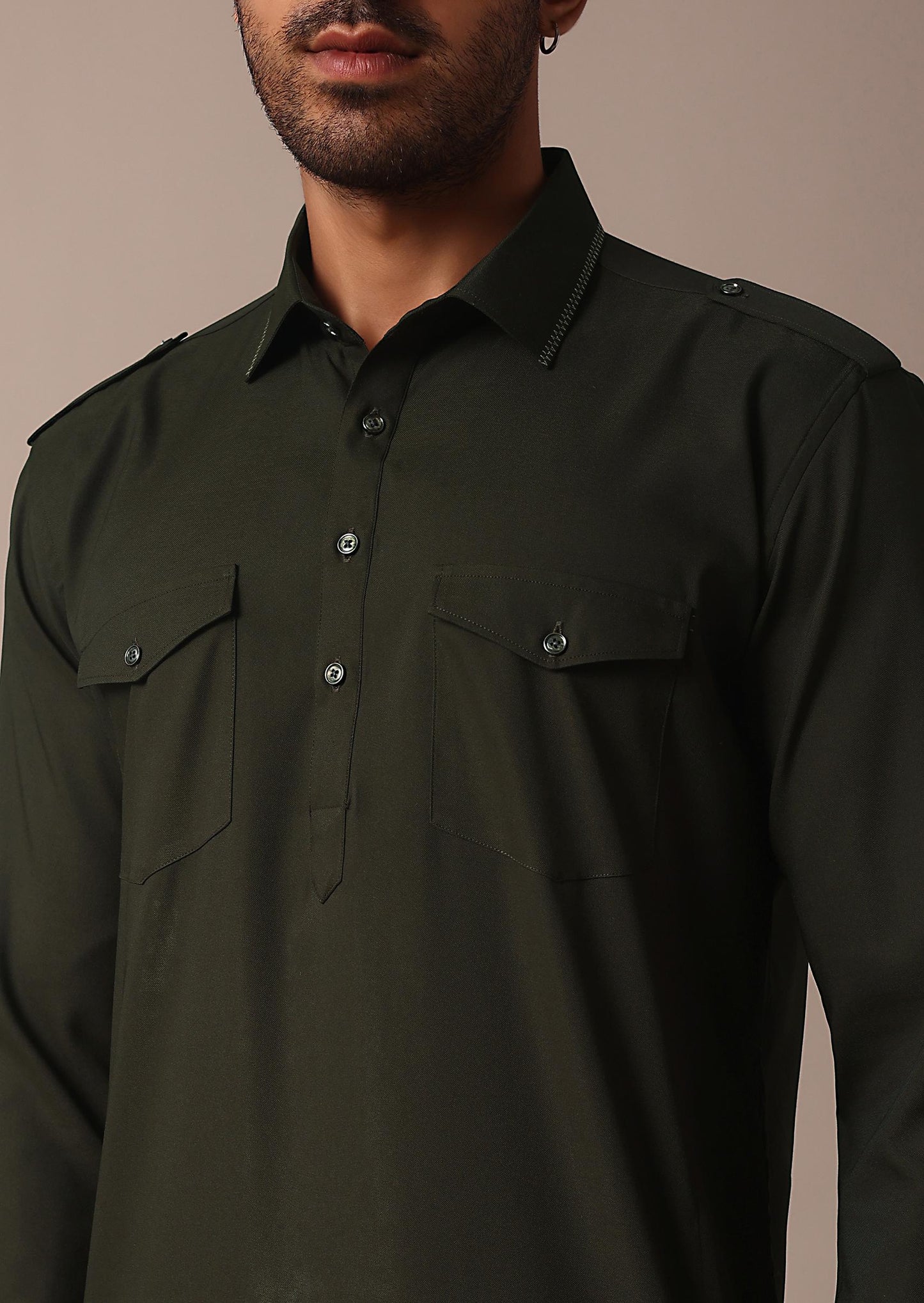 Classic Green Pathani Kurta Set For Eid
