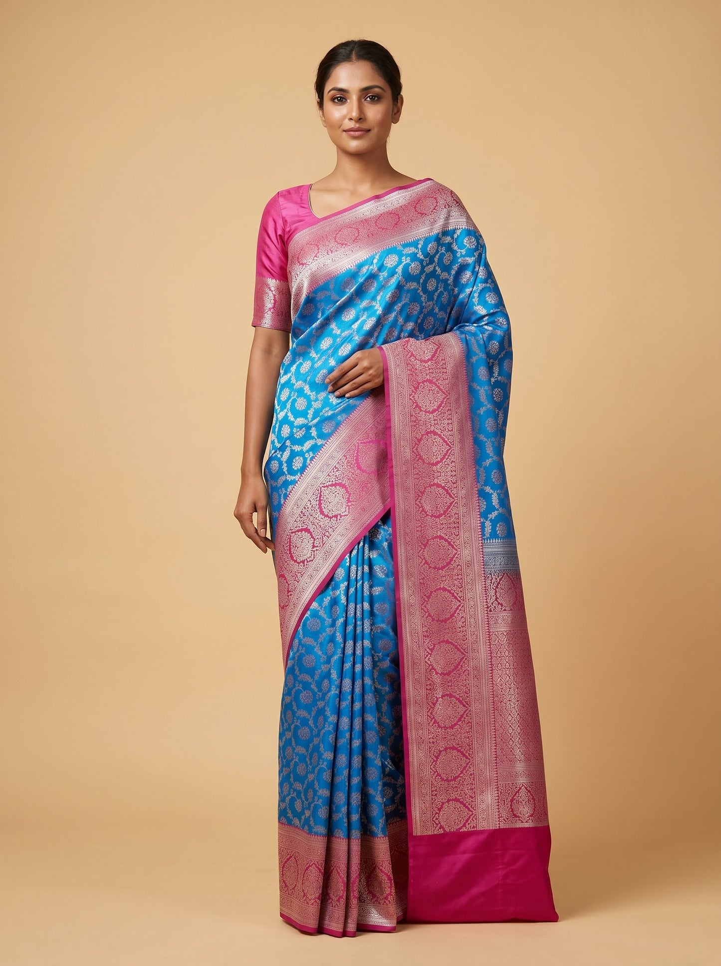 Cobalt Blue Handloom Saree