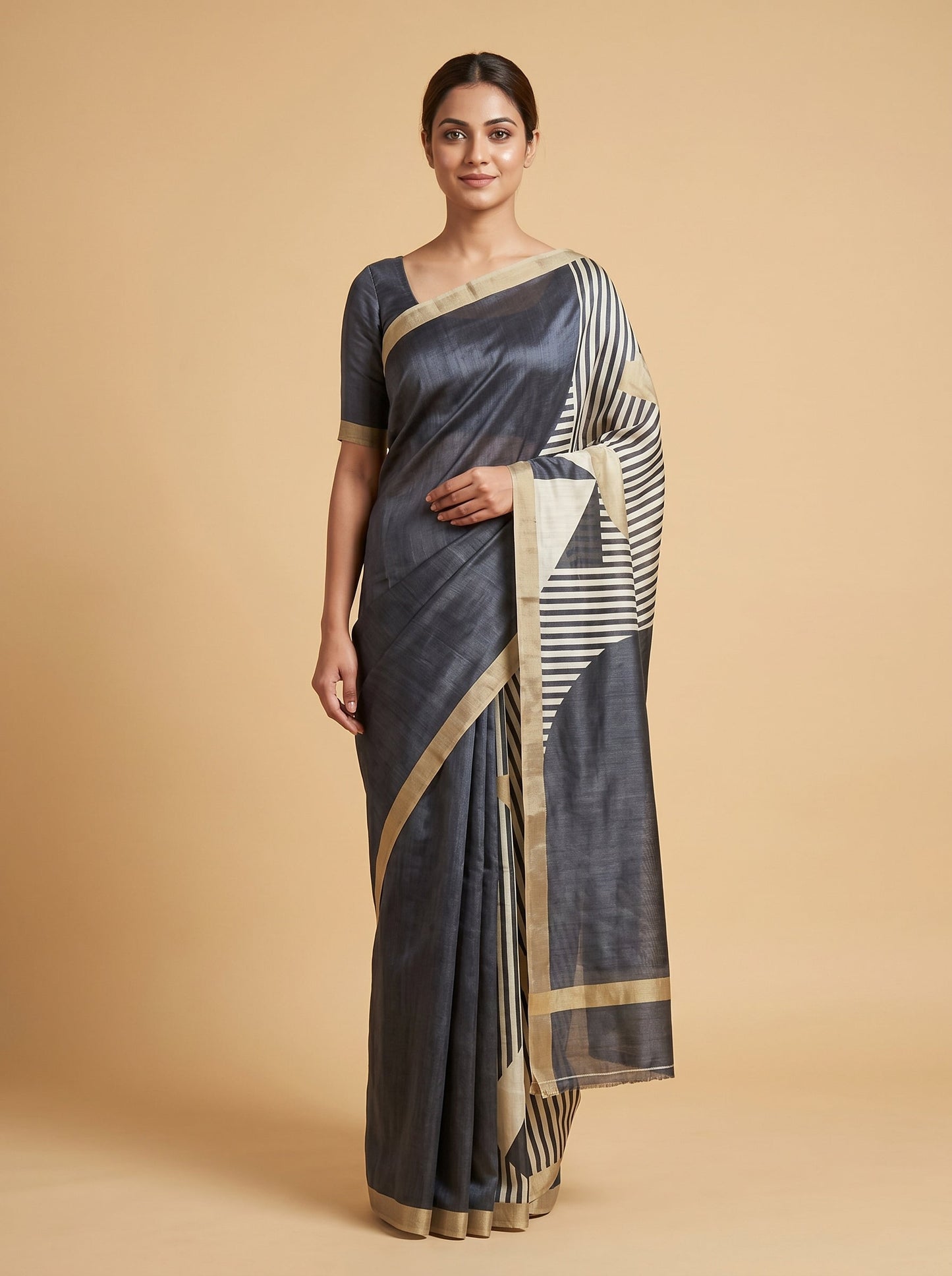 Cream Handloom Saree with Elegant Finish