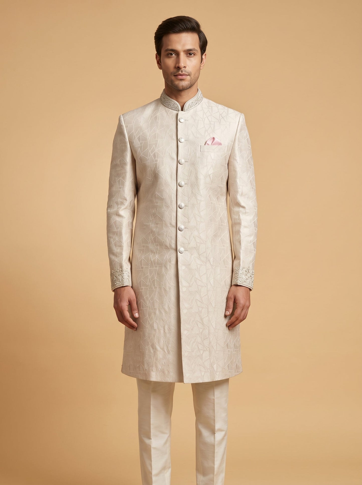 Cream Luxury Sherwani
