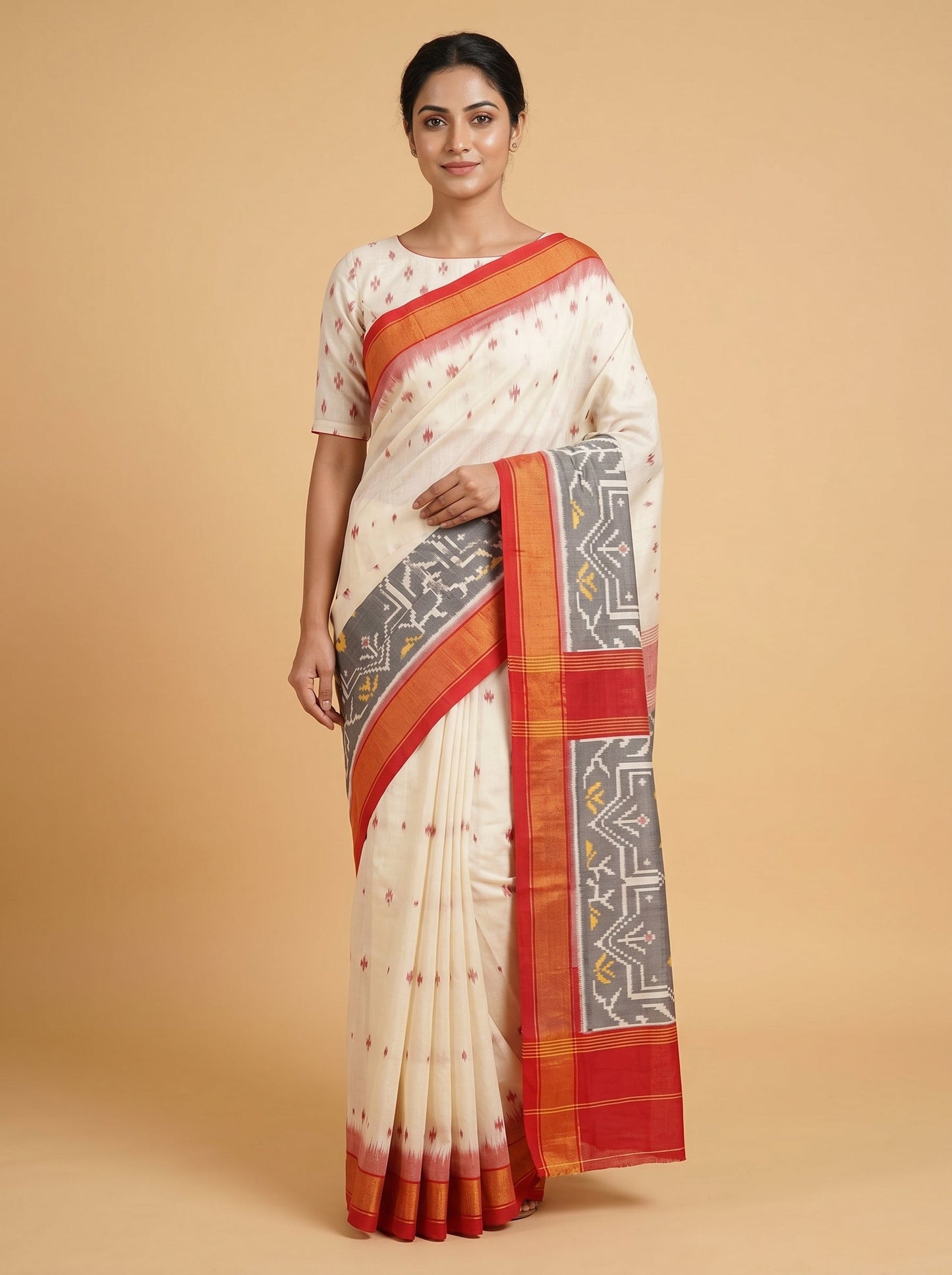 Cream Silk Radiance Saree
