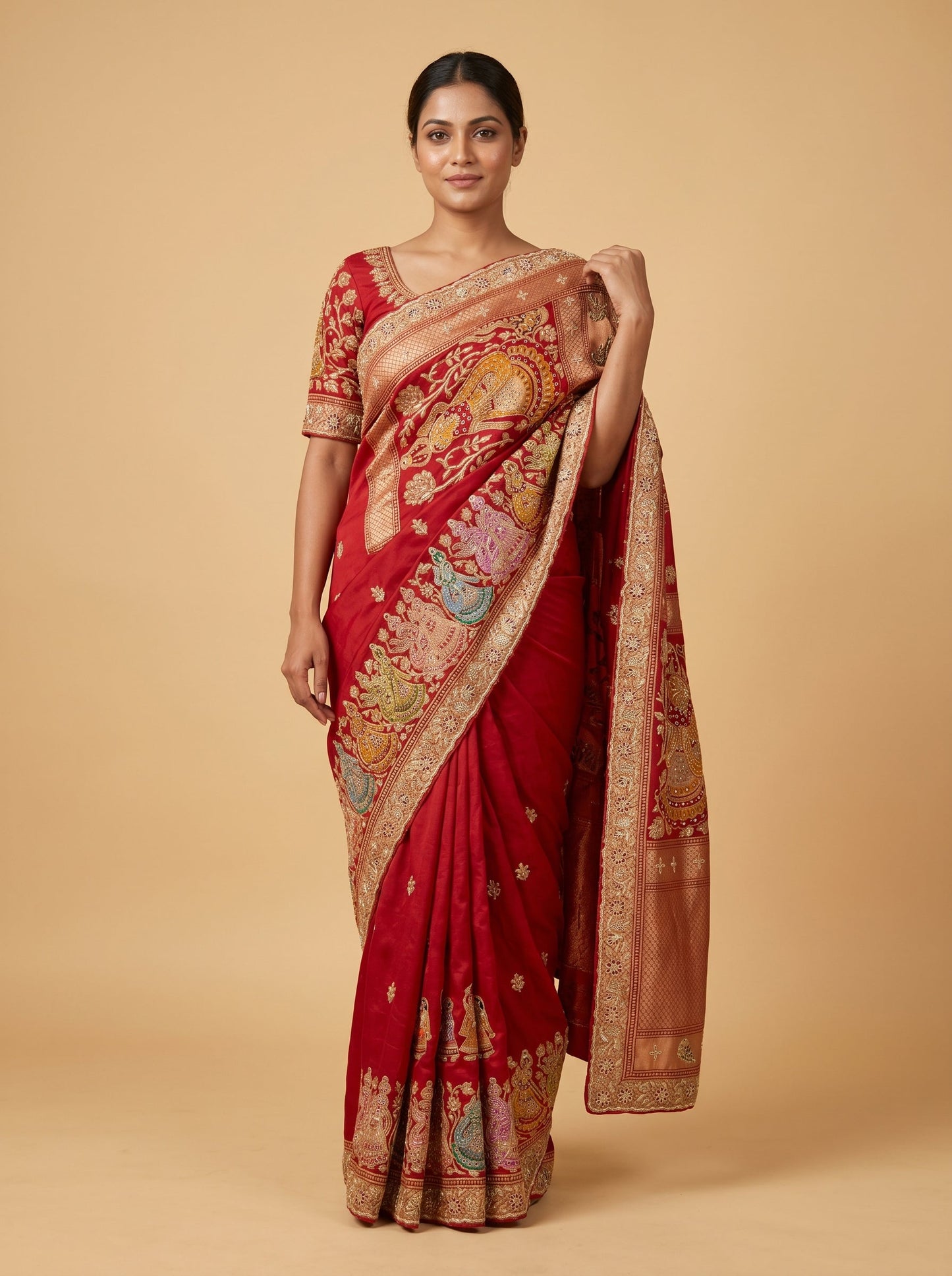 Crimson Silk Essence Saree
