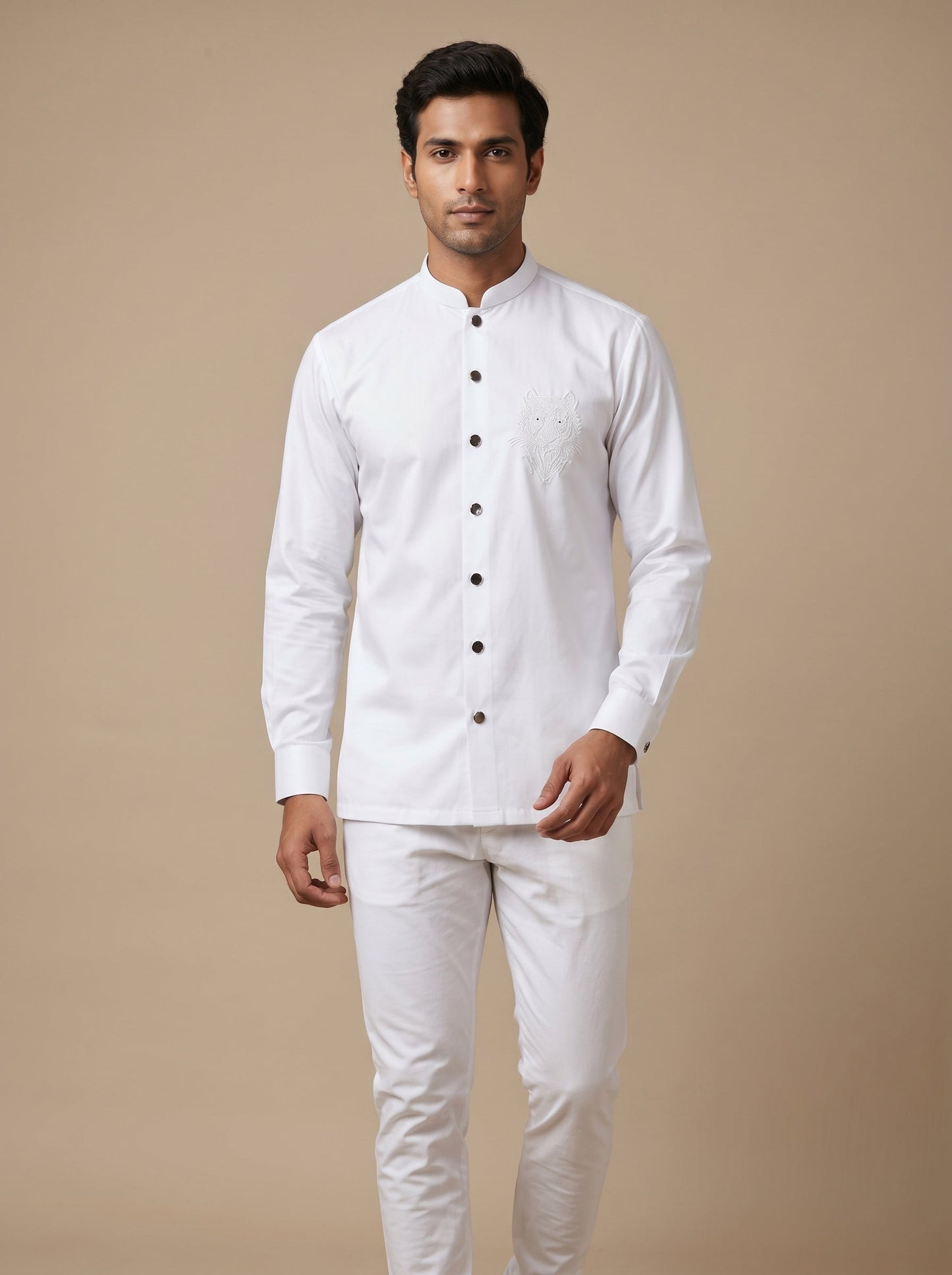 Crisp White Party Shirt
