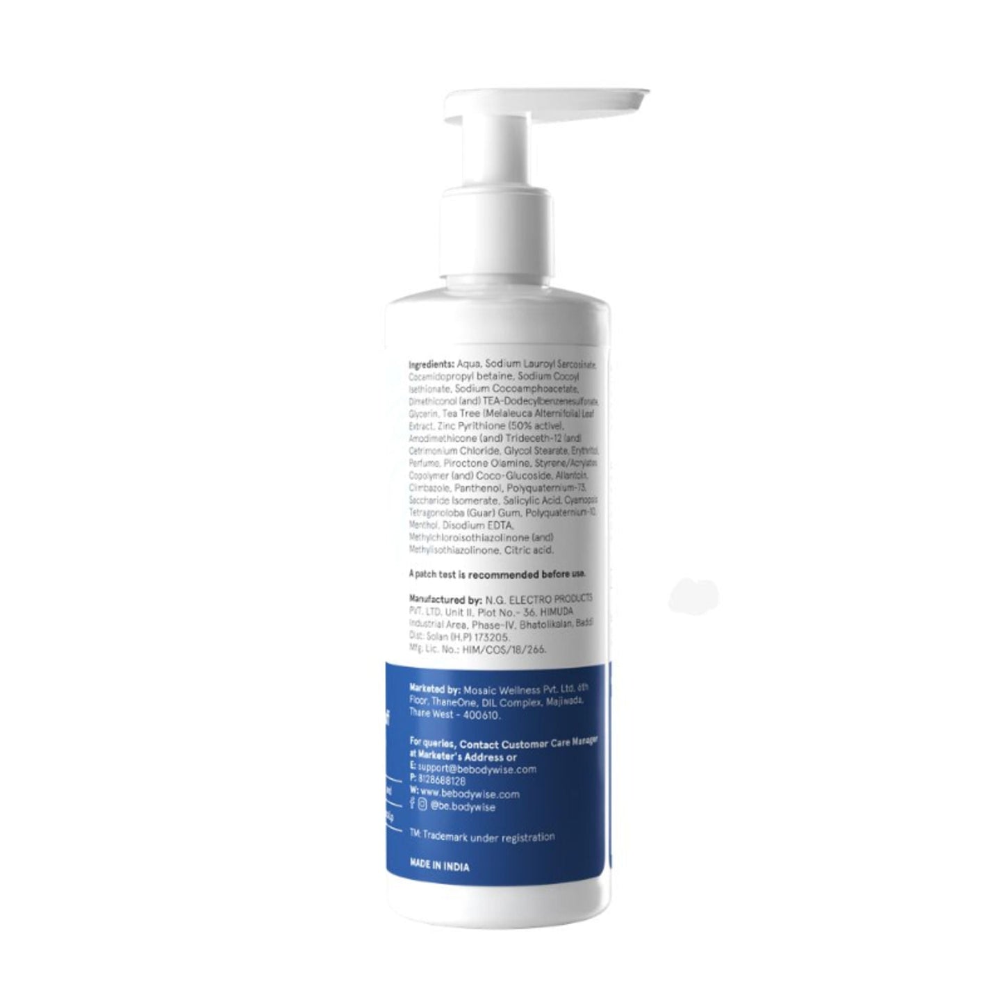 BeBodywise ZPTO Anti Dandruff Shampoo - Reduces Dandruff, Flaking & Deeply Hydrates Scalp