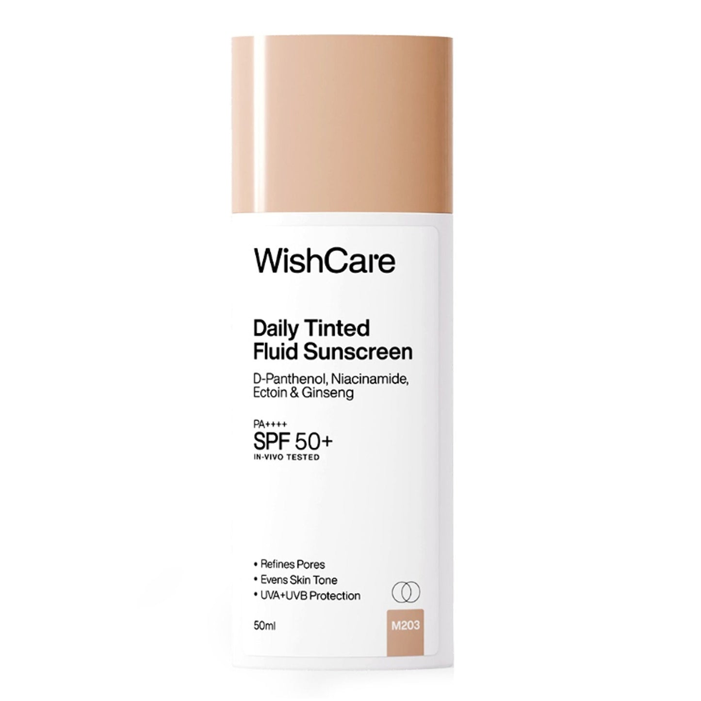 Wishcare Daily Fluid Tinted Sunscreen SPF50PA++++ - M203