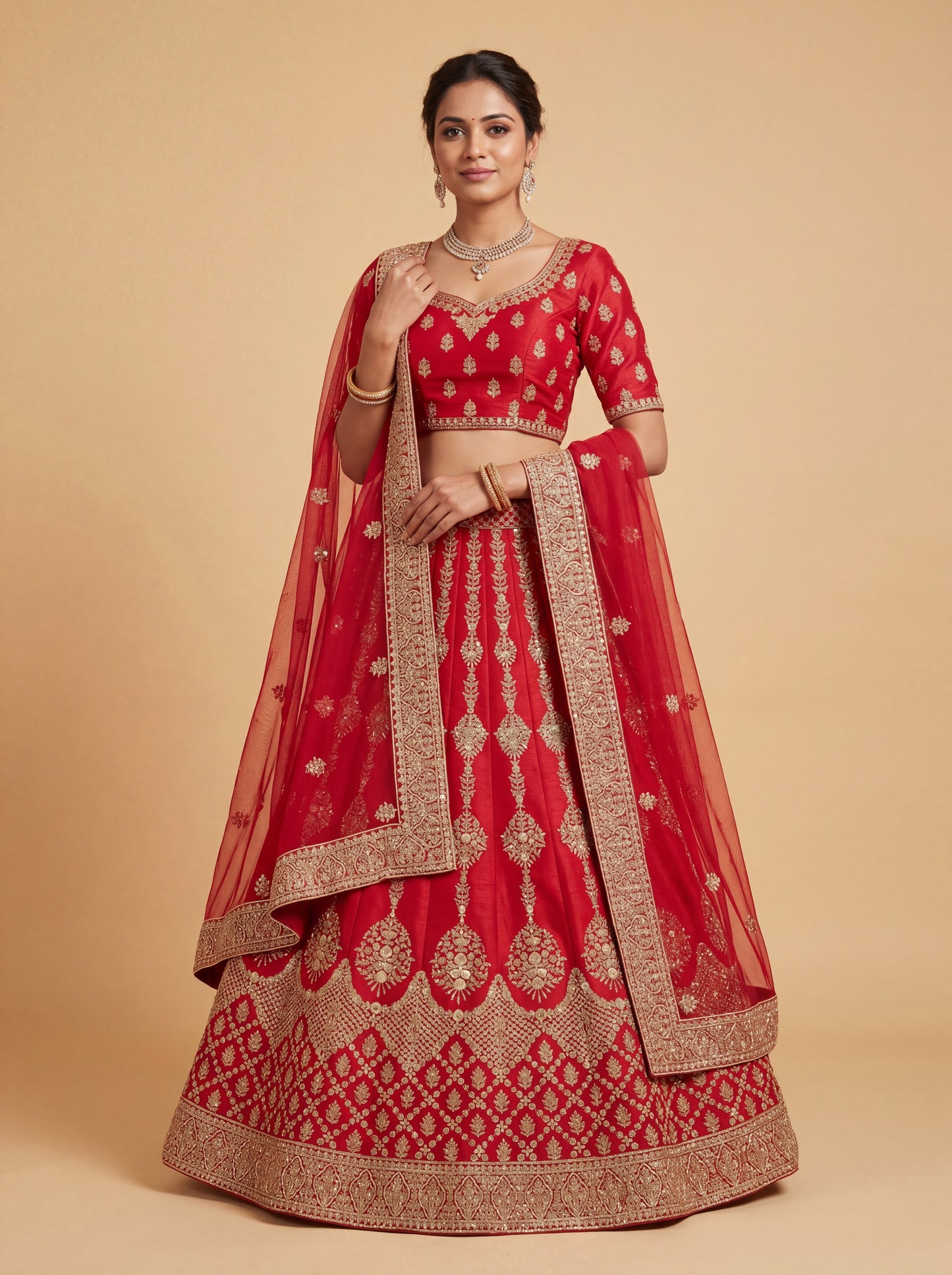 Dark Crimson Wedding Lehenga