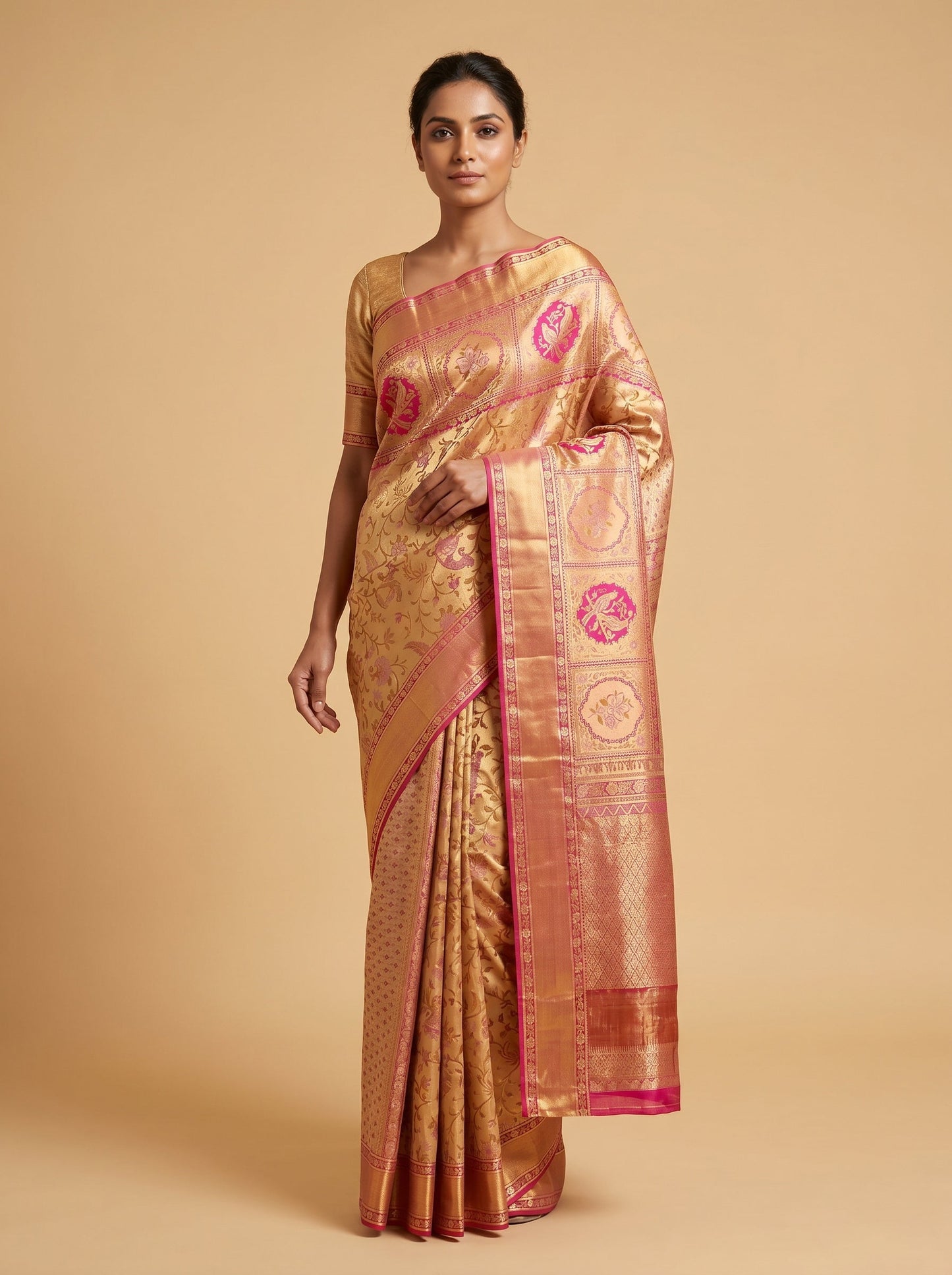 Dark Gold Radiance Saree