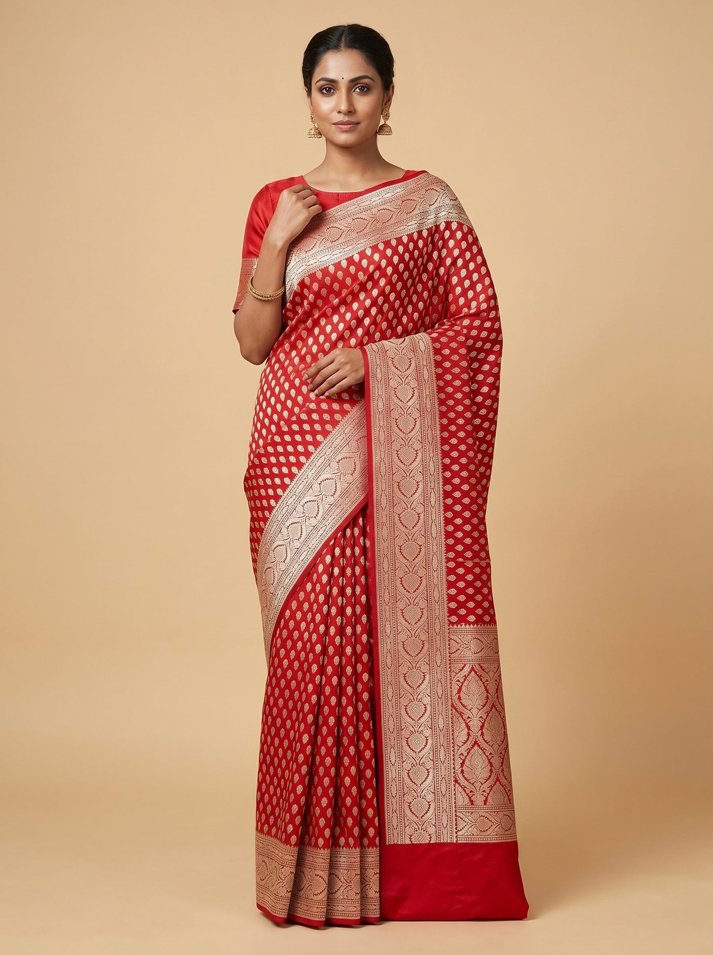 Dark Maroon Glow Handloom Saree