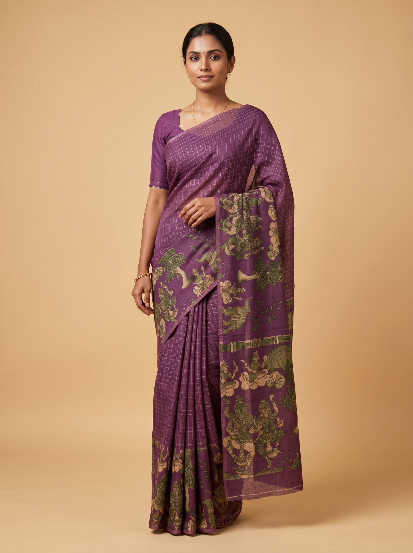 Dark Purple Regal Weave Handloom Saree