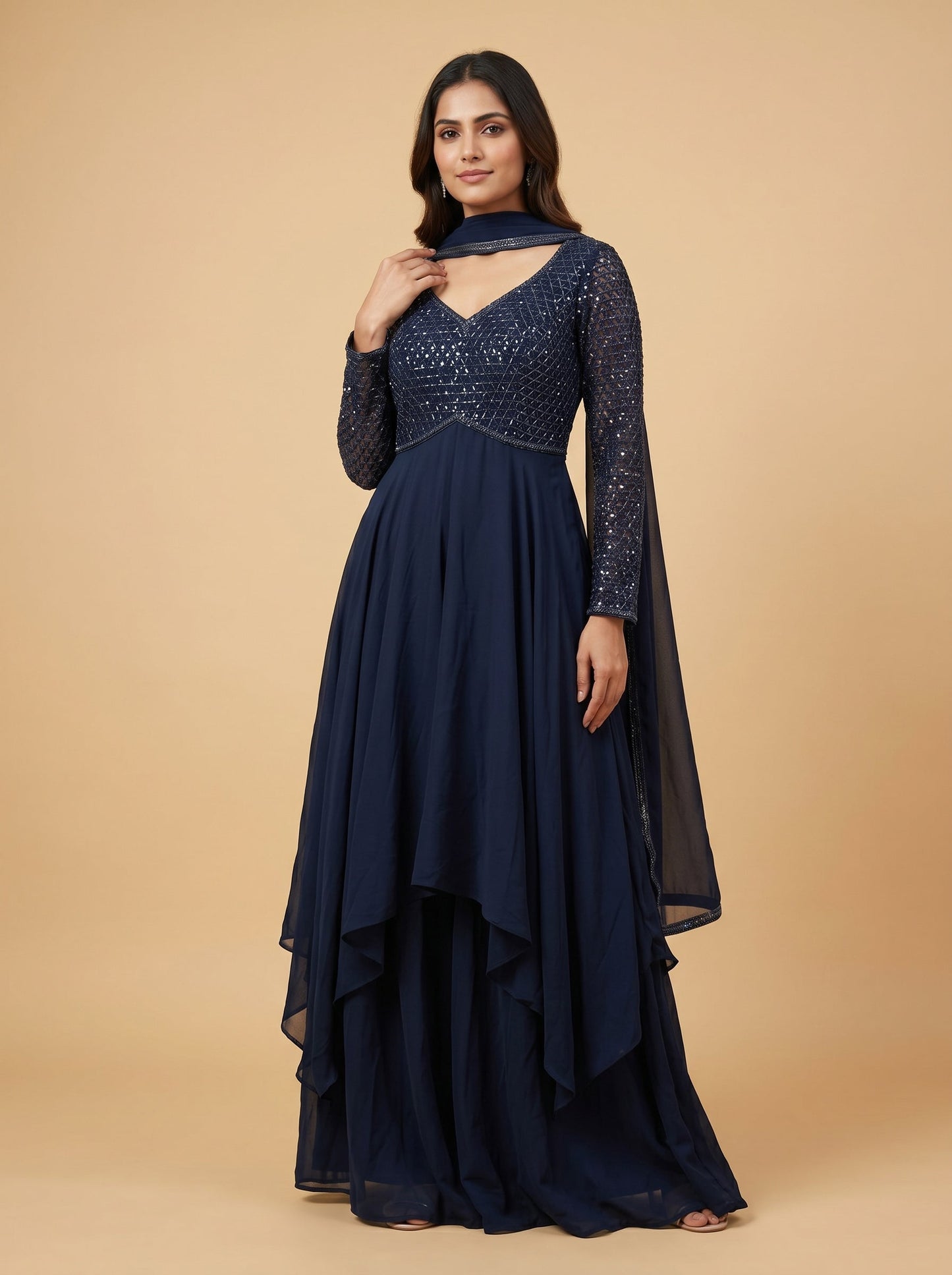 Deep Navy Anarkali