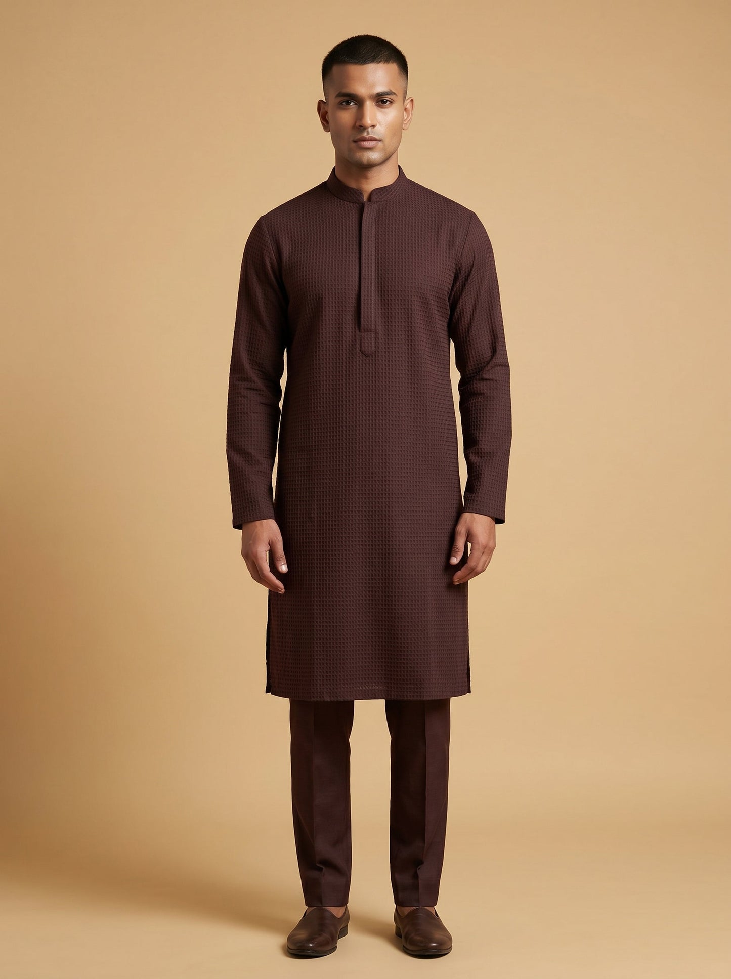Deep Wine Festive Kurta Set