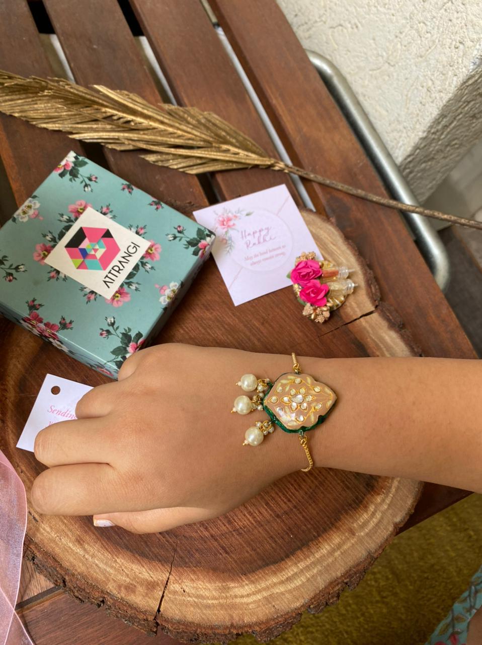 Dhruvi Pastel Meenakari Rakhi