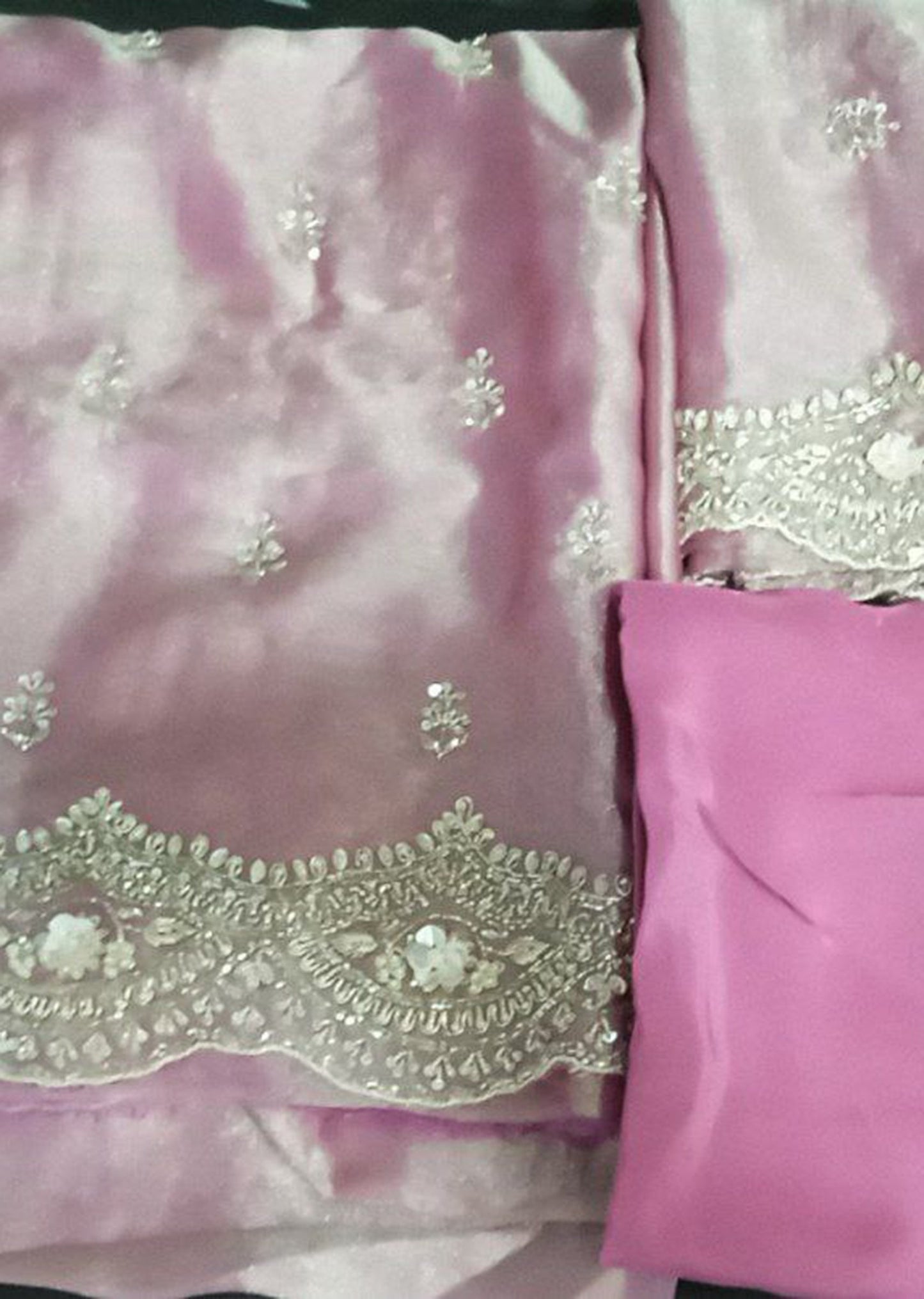 Dusty Mauve Embroidered Dress Material