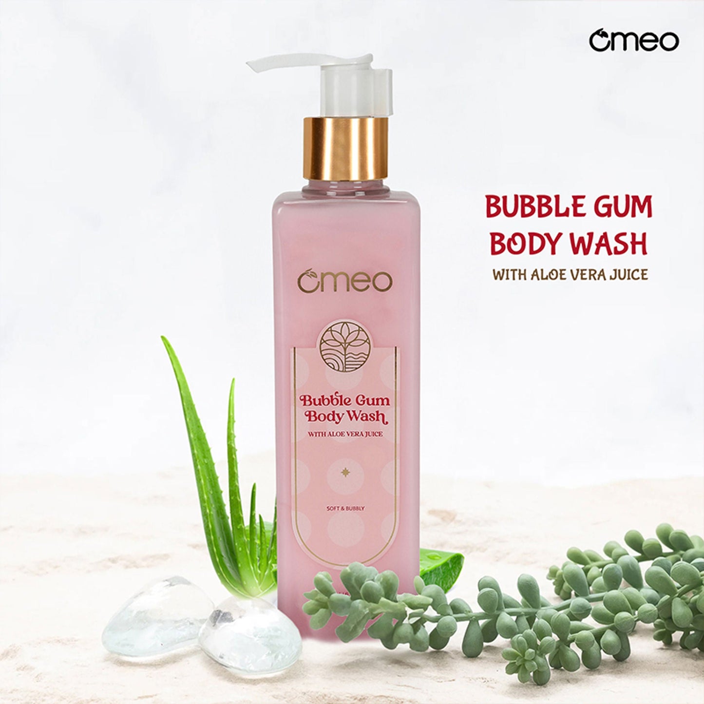 Omeo Bubble Gum Body Wash - Gentle Cleansing, Soft Nourshing Body Wash