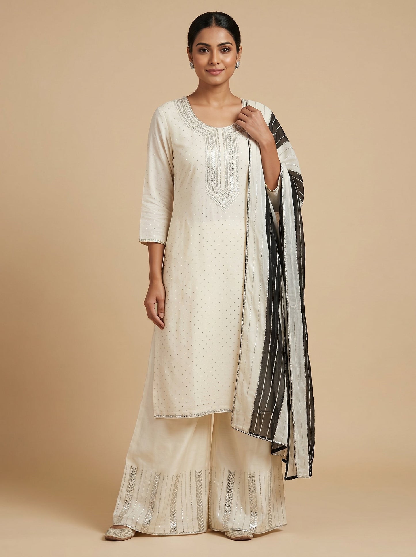 Ecru Ivory Palazzo Set