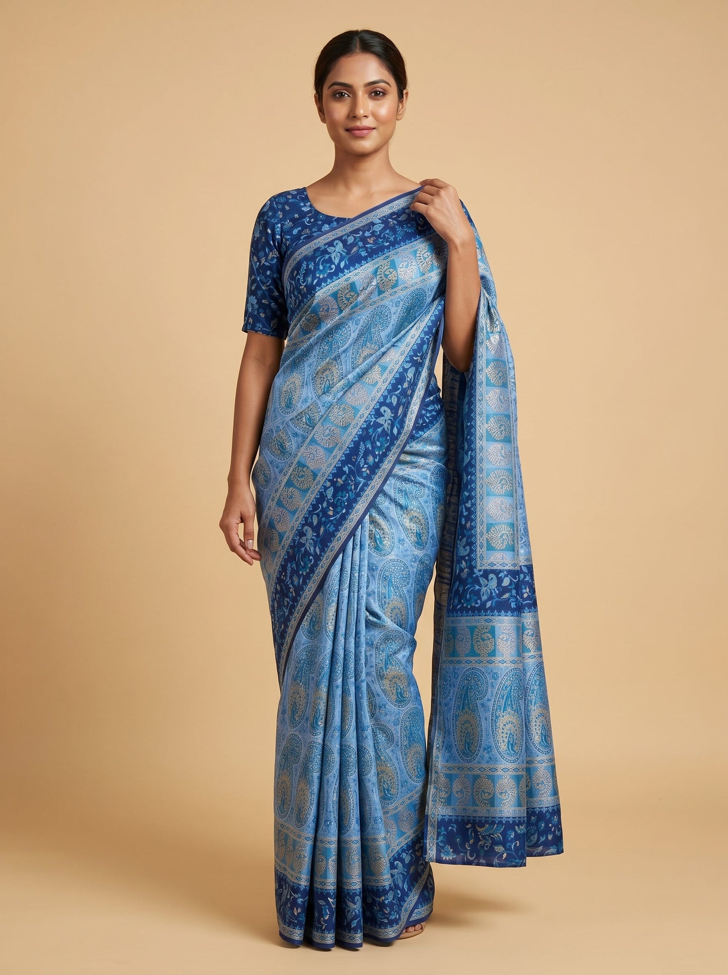 Electric Blue Handloom Saree