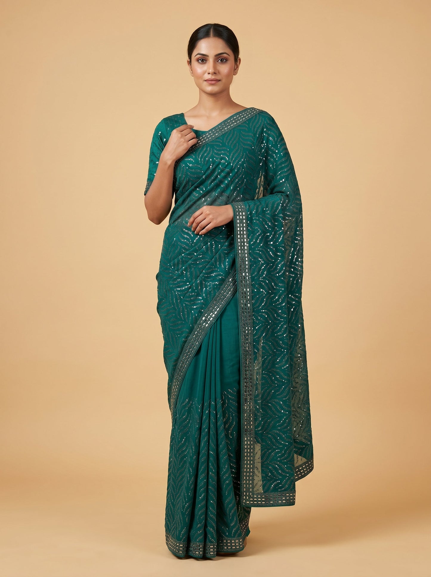 Emerald Tide Green Saree
