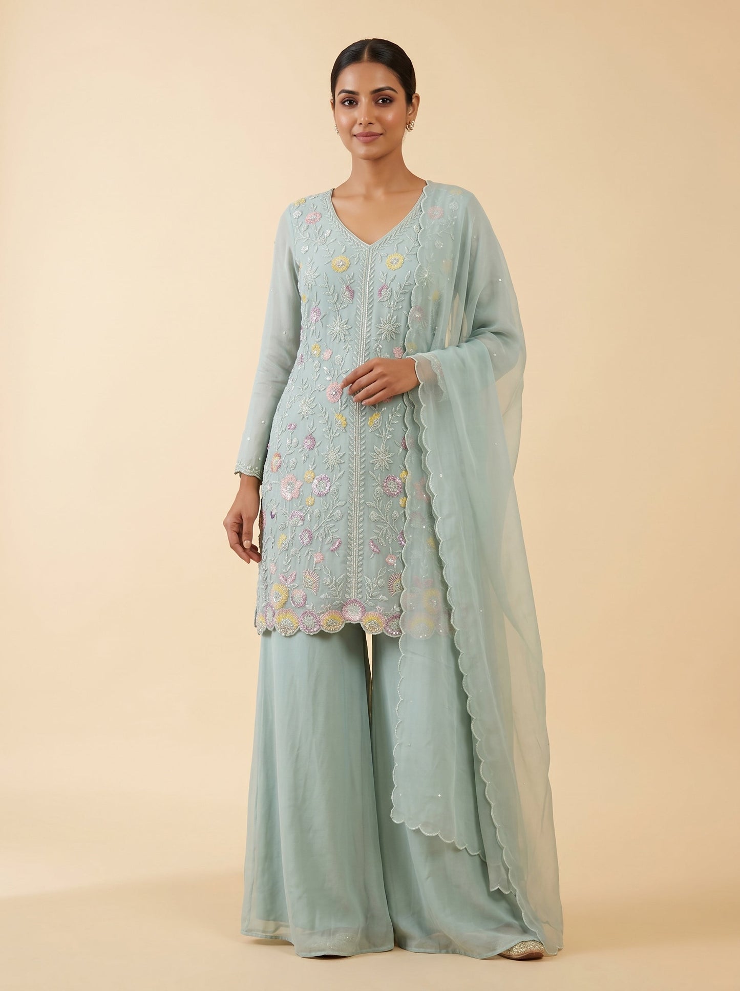 Evergreen Green Palazzo Set
