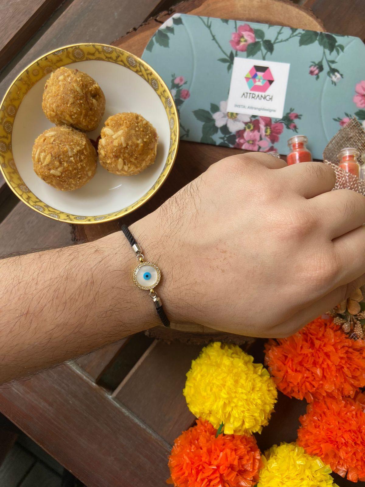 Evil Eye Monogram Daily Bracelet - rakhi