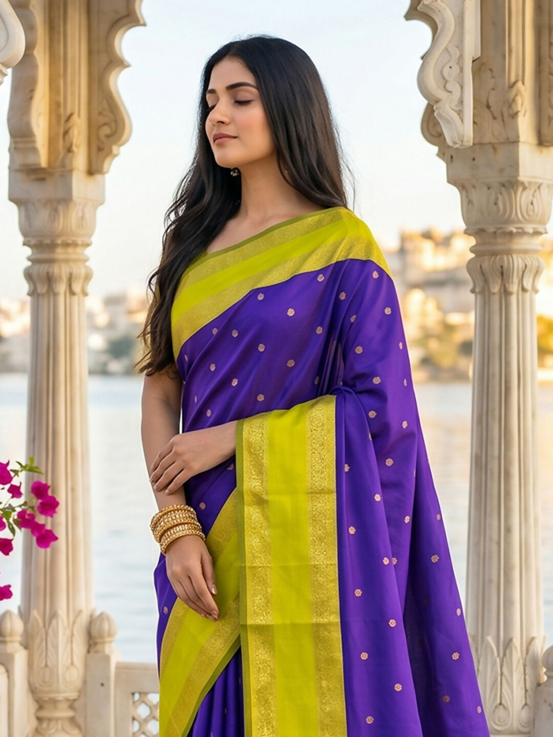 Shree Shyam Fashion Navy Blue Silk Blend Saree