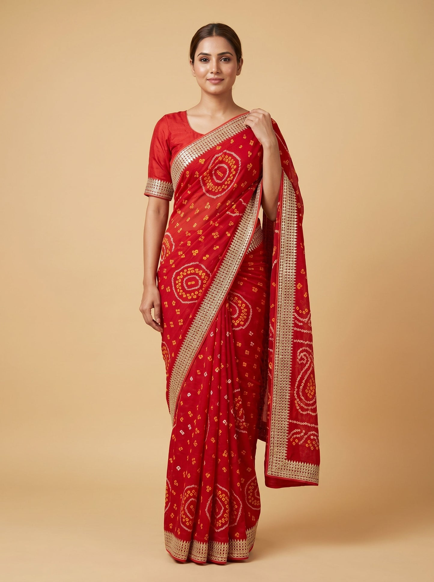 Festive Ruby Embroidered Saree