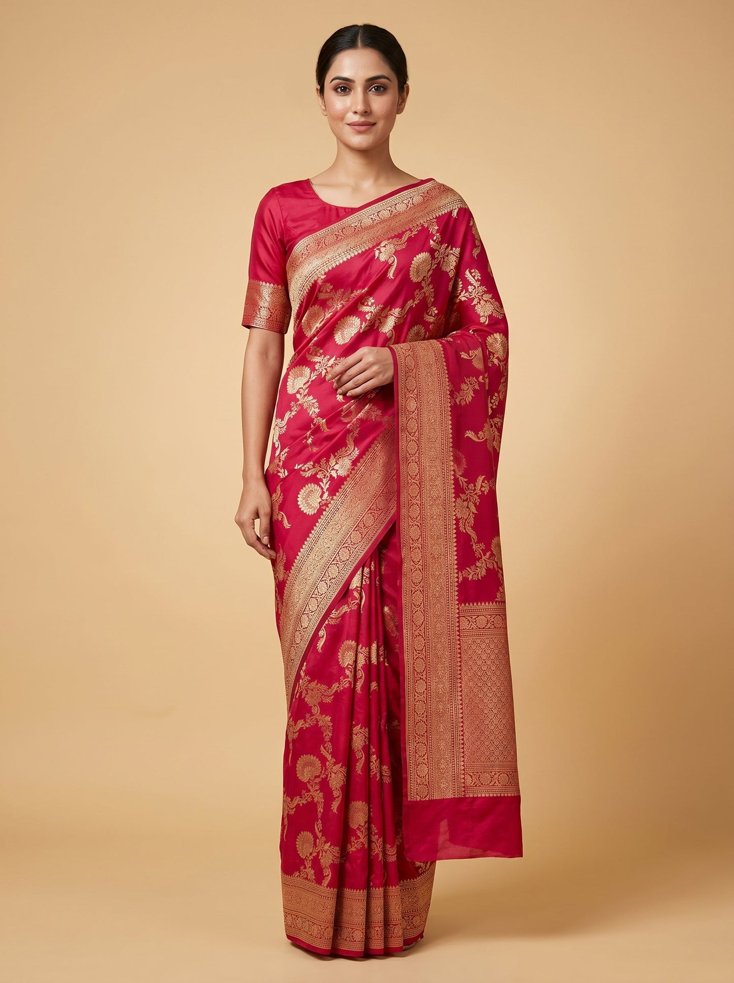 Flamingo Keri Pink Handloom Saree