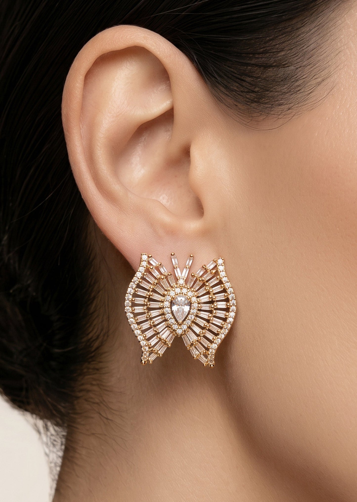 Floral Zirconia Stud Earrings