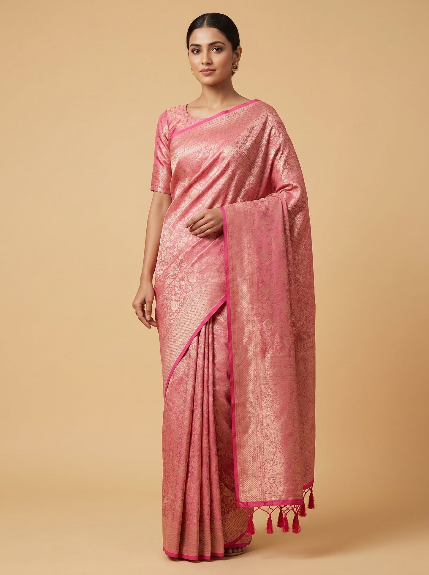 Fluorescent Pink Neon Pop Handloom Saree