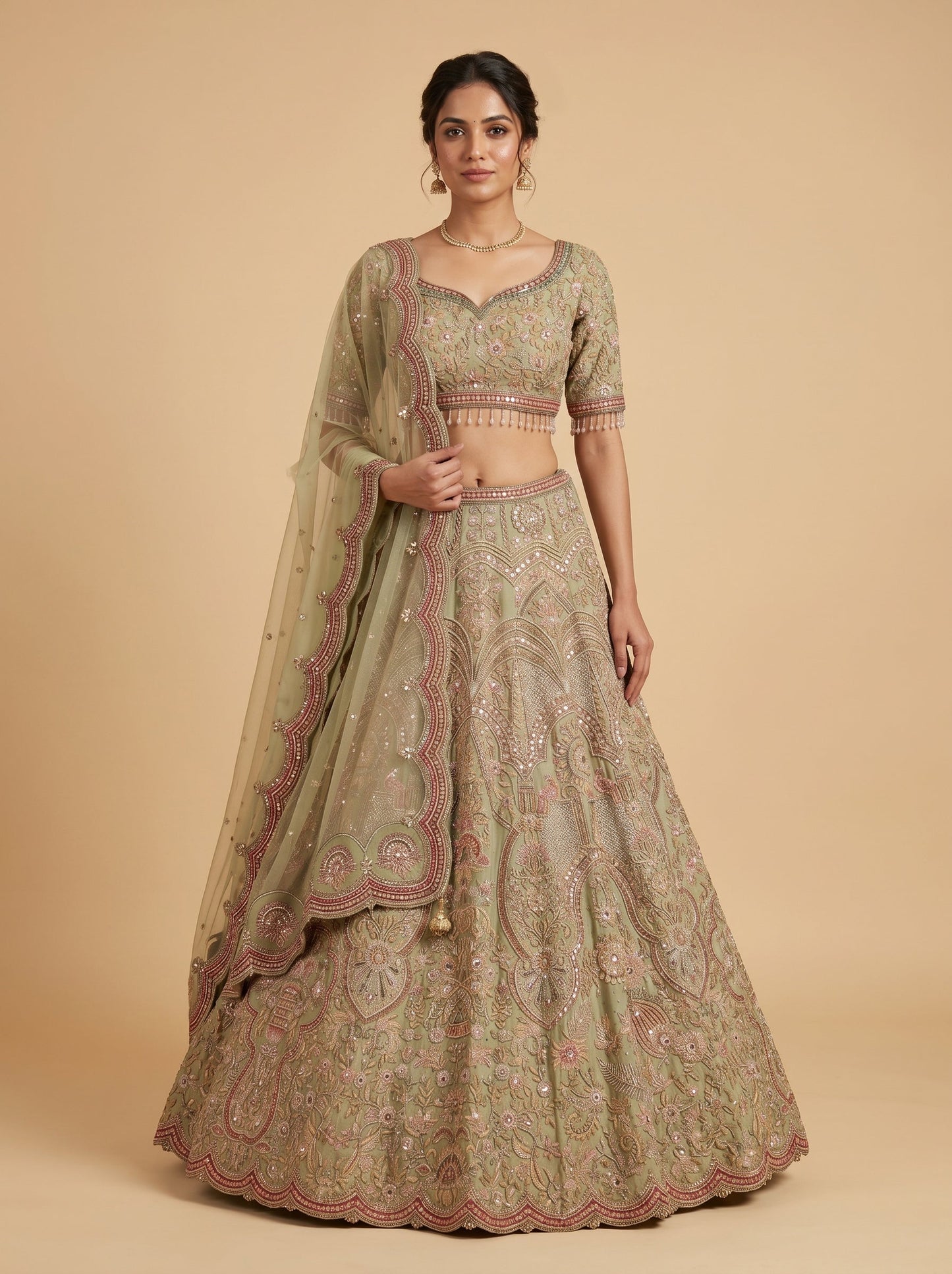 Forest Green Lehenga