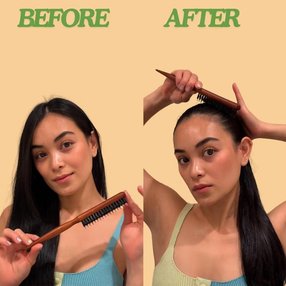 Bronson Professional Back Combing Teasing Brush and Hair Finishing Brush
